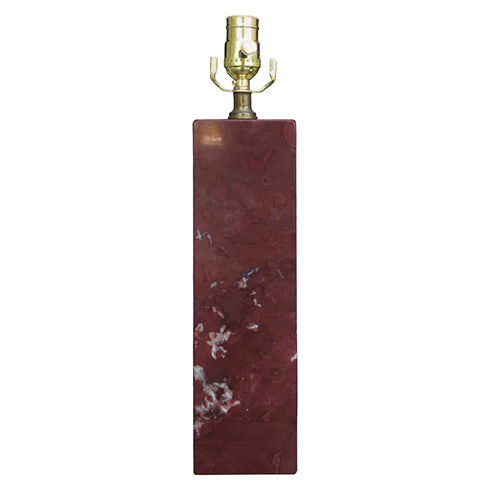 Attributed to Von Nessen Mid-20th Century Red Marble Lamp For Sale