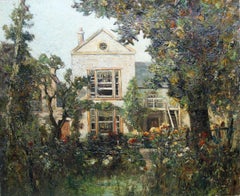 Thomas Carlisle House and Garden - Scottish Impressionist oil painting