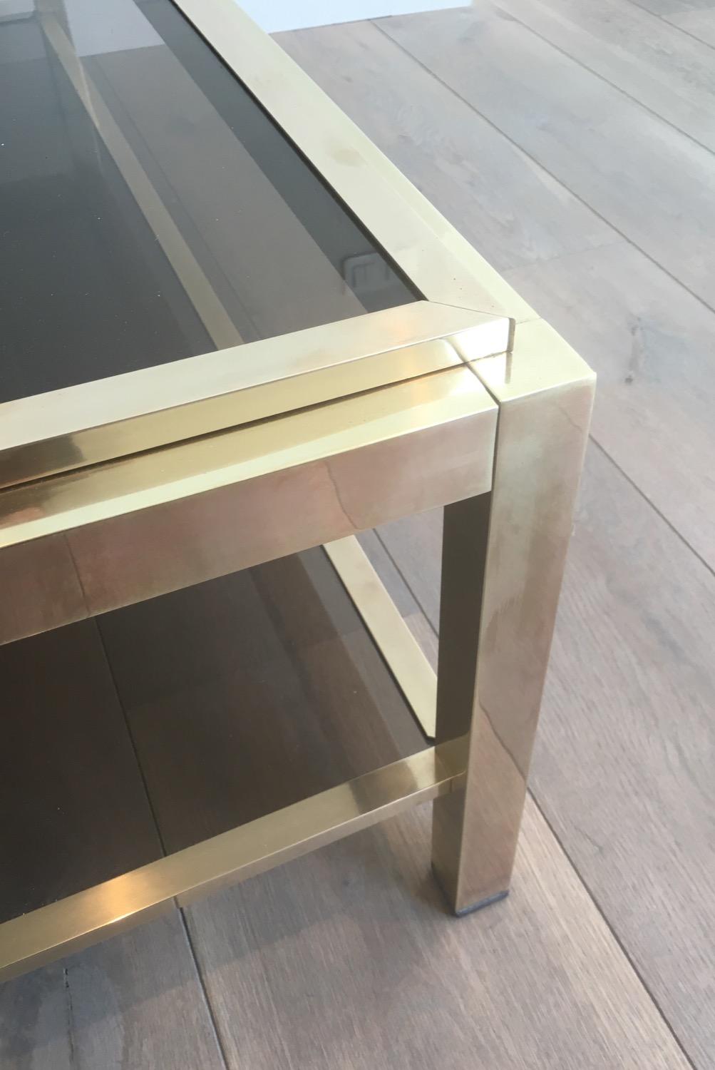 At to Willy Rizzo, Exceptional Very Large Brass Coffee Table, French, circa 1970 8