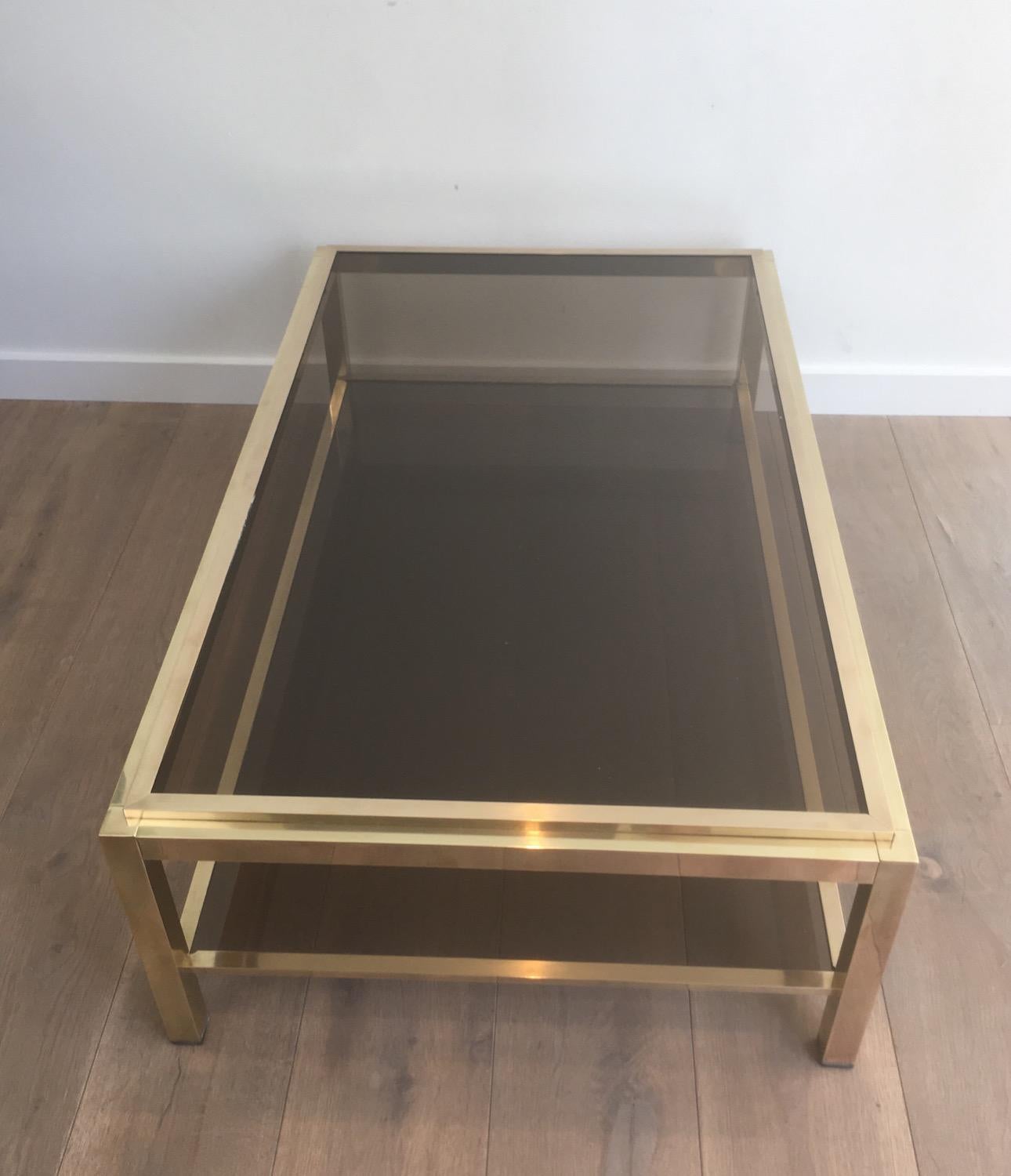 At to Willy Rizzo, Exceptional Very Large Brass Coffee Table, French, circa 1970 13