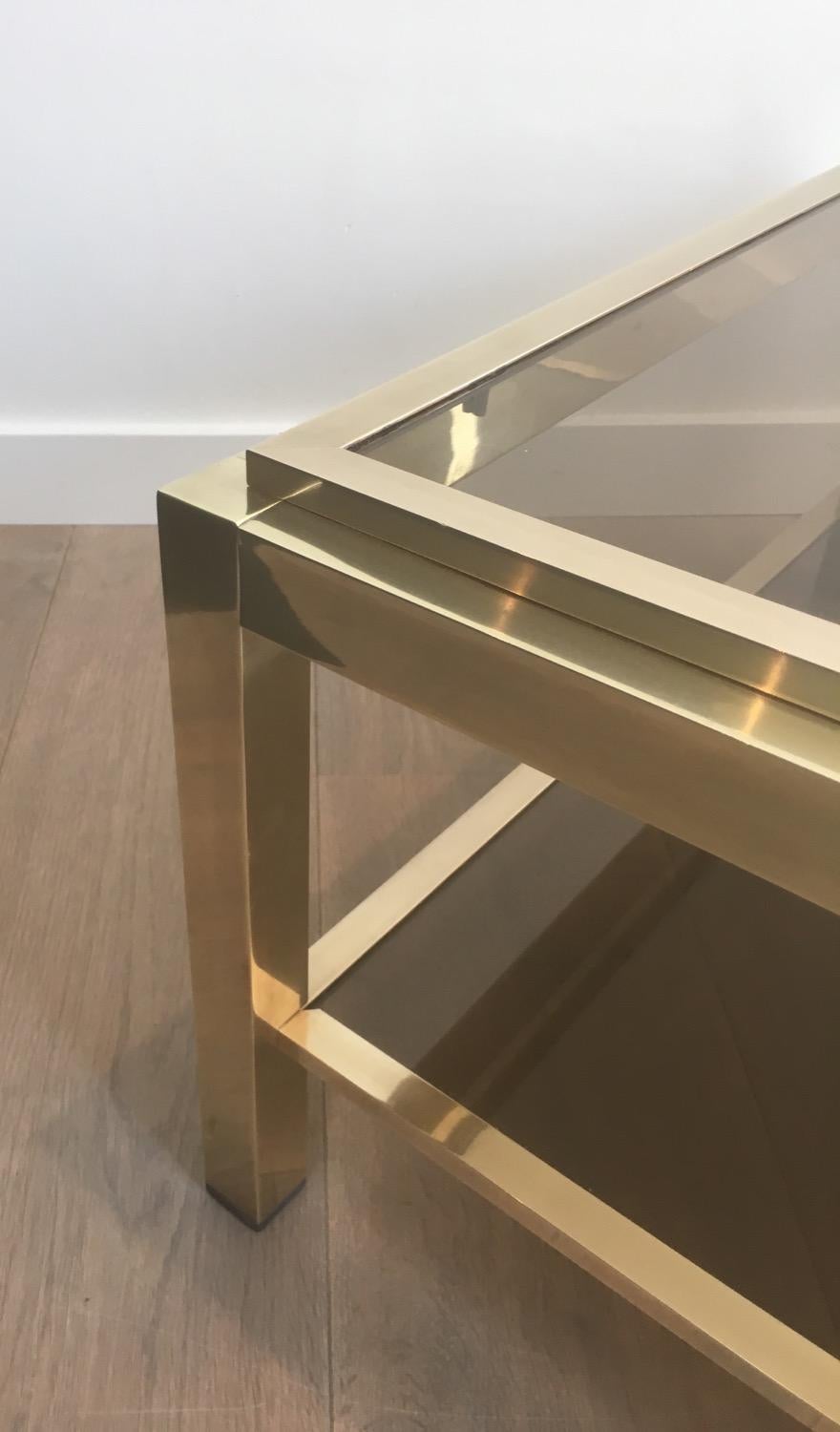 At to Willy Rizzo, Exceptional Very Large Brass Coffee Table, French, circa 1970 1