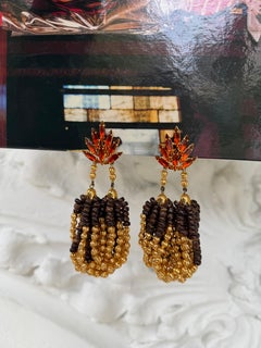 Attributed to Yves Saint Laurent Couture Clip-On Earrings