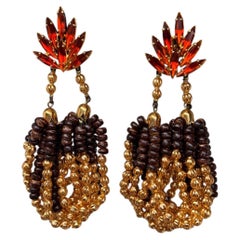 Attributed to Yves Saint Laurent Couture Clip-On Earrings