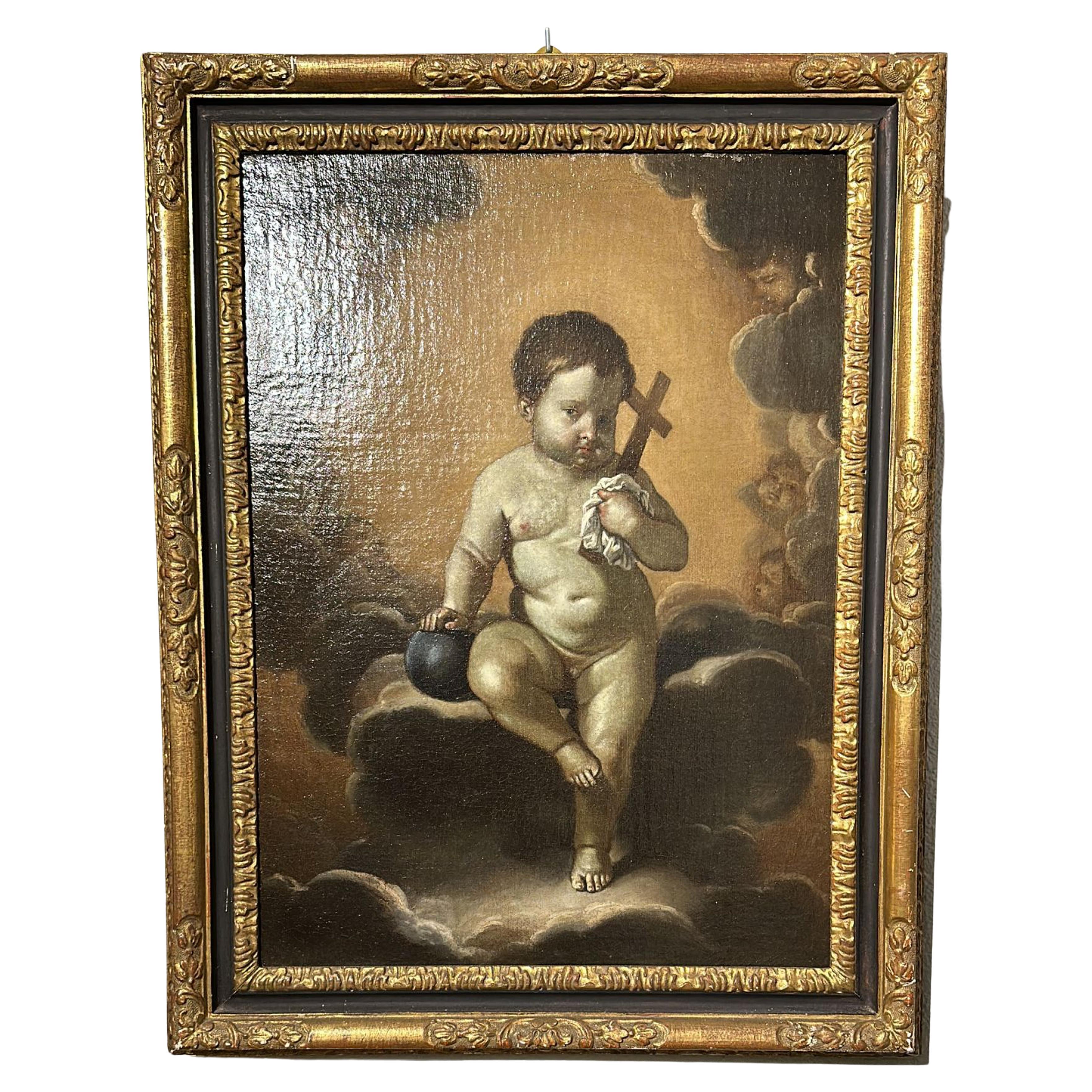 Attribution of Mattia Preti " Salvator Mundi " 17th Century For Sale