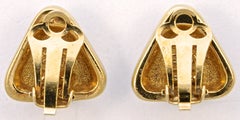 Attwood & Sawyer Gold Plated and Clear Rhinestone Clip On  Earrings