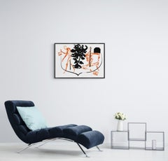 «Twins II», litografía contemporánea a color, firmada, de un conocido artista indio