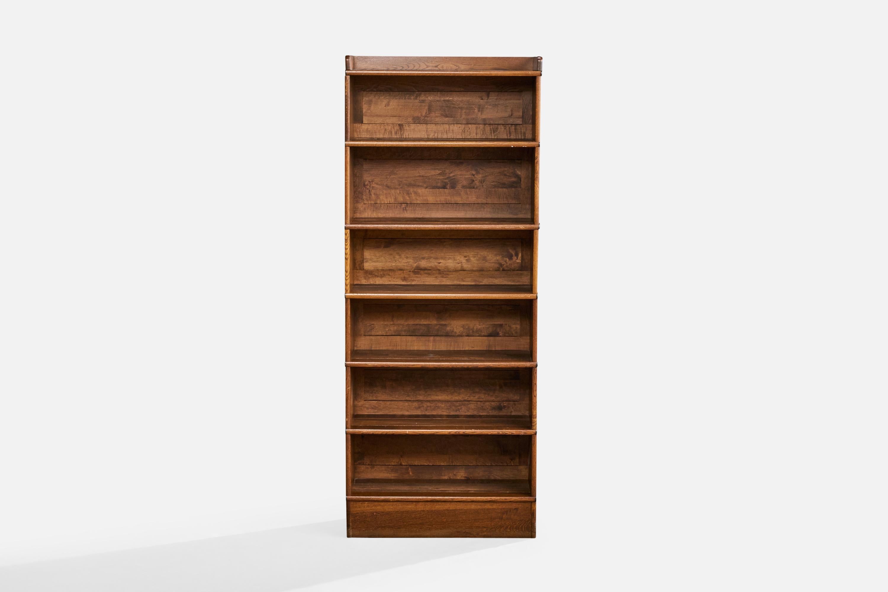 Scandinavian Modern Åtvidaberg, Bookcase, Pine, Iron, Sweden, 1940s For Sale