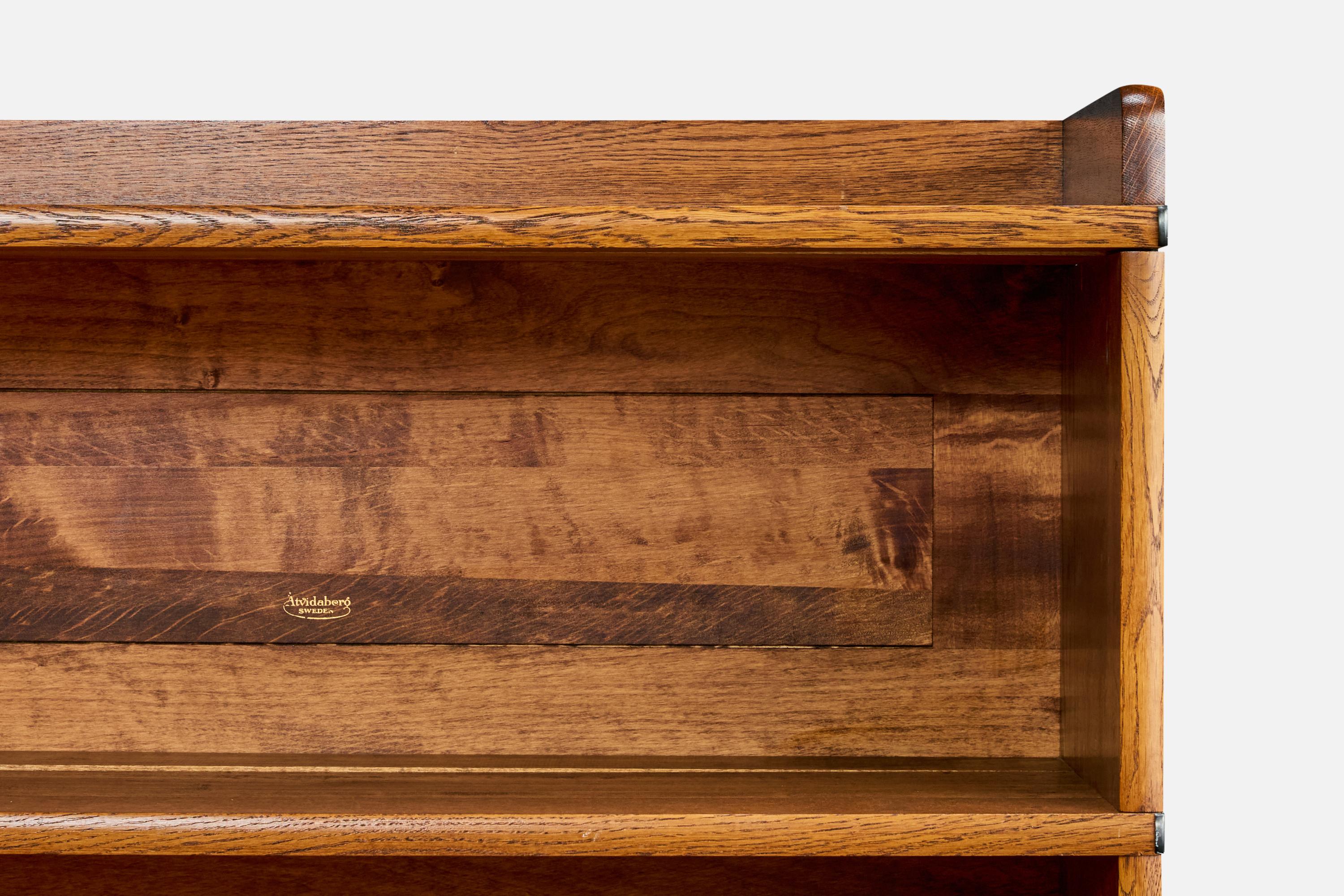 Åtvidaberg, Bookcase, Pine, Iron, Sweden, 1940s In Good Condition For Sale In High Point, NC