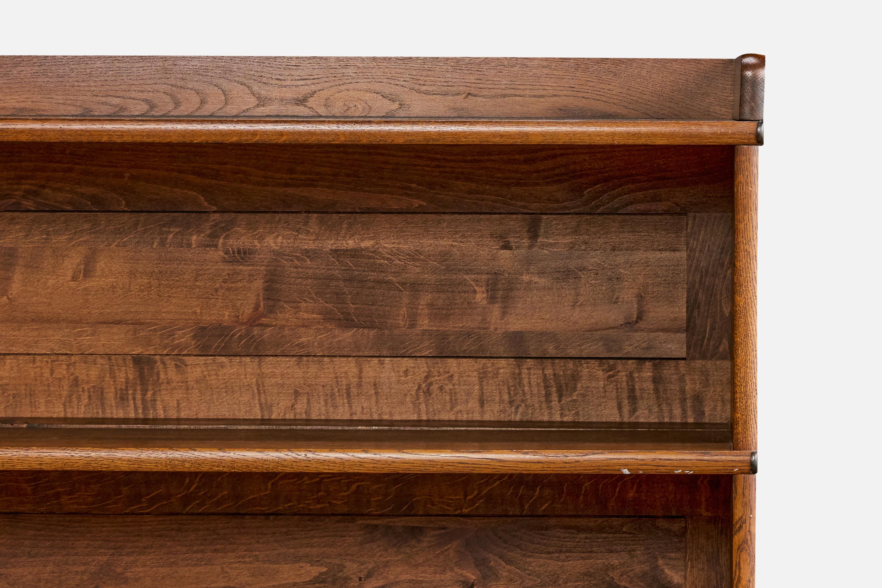 Åtvidaberg, Bookcase, Pine, Iron, Sweden, 1940s In Good Condition For Sale In High Point, NC