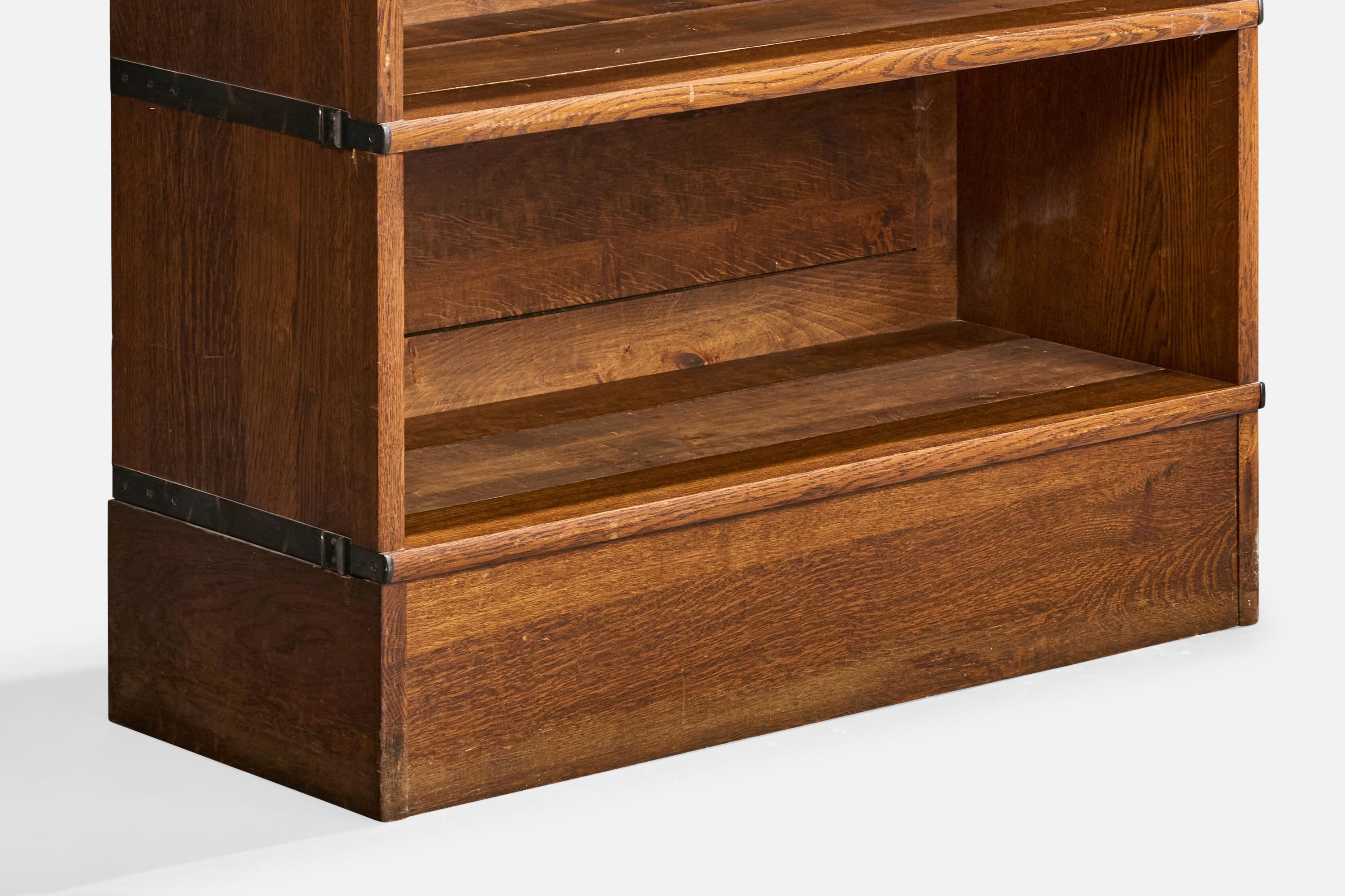 Åtvidaberg, Bookcase, Pine, Iron, Sweden, 1940s For Sale 1