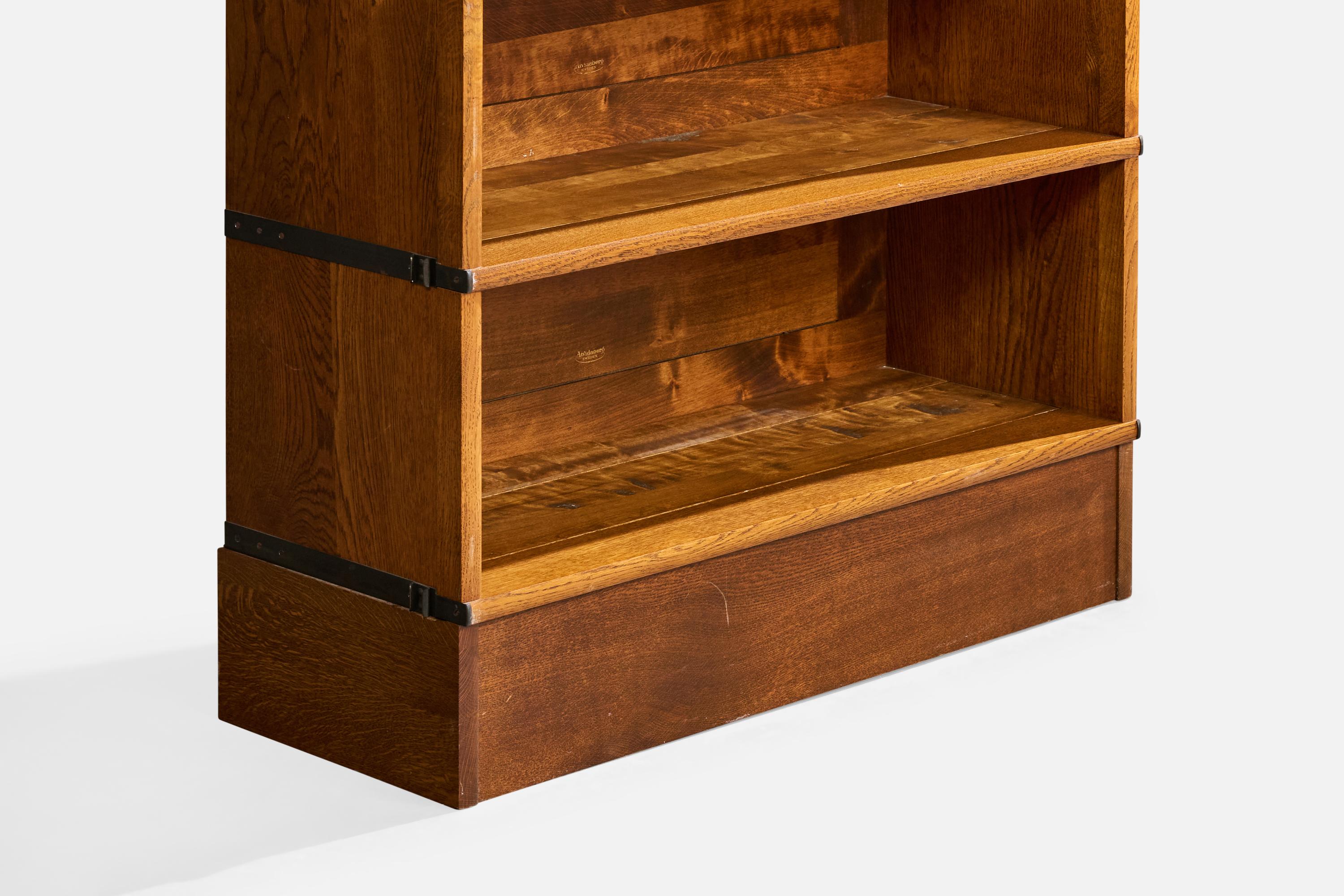 Åtvidaberg, Bookcase, Pine, Iron, Sweden, 1940s For Sale 2