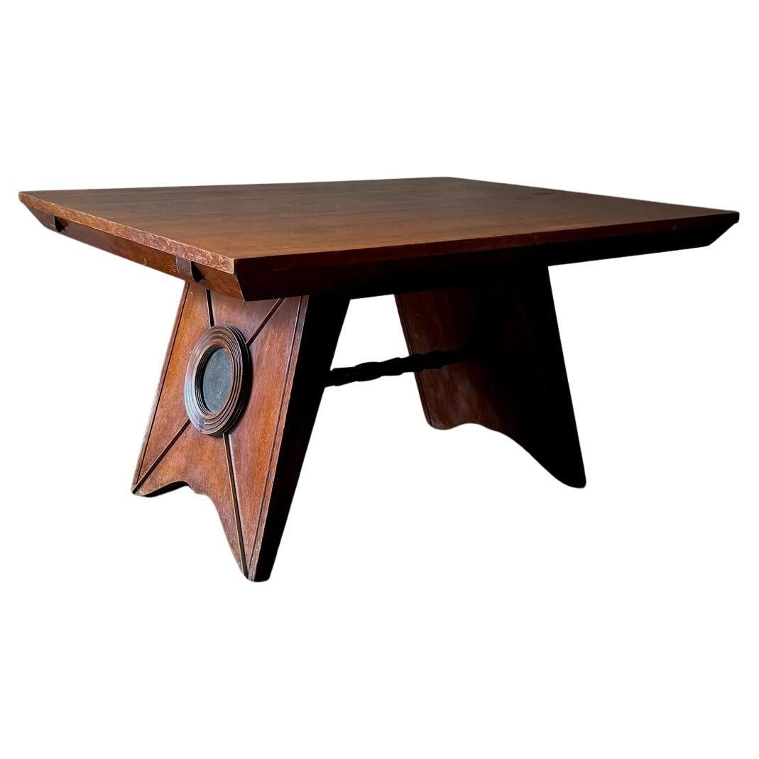 Tavolo atipico in Oak e pelle