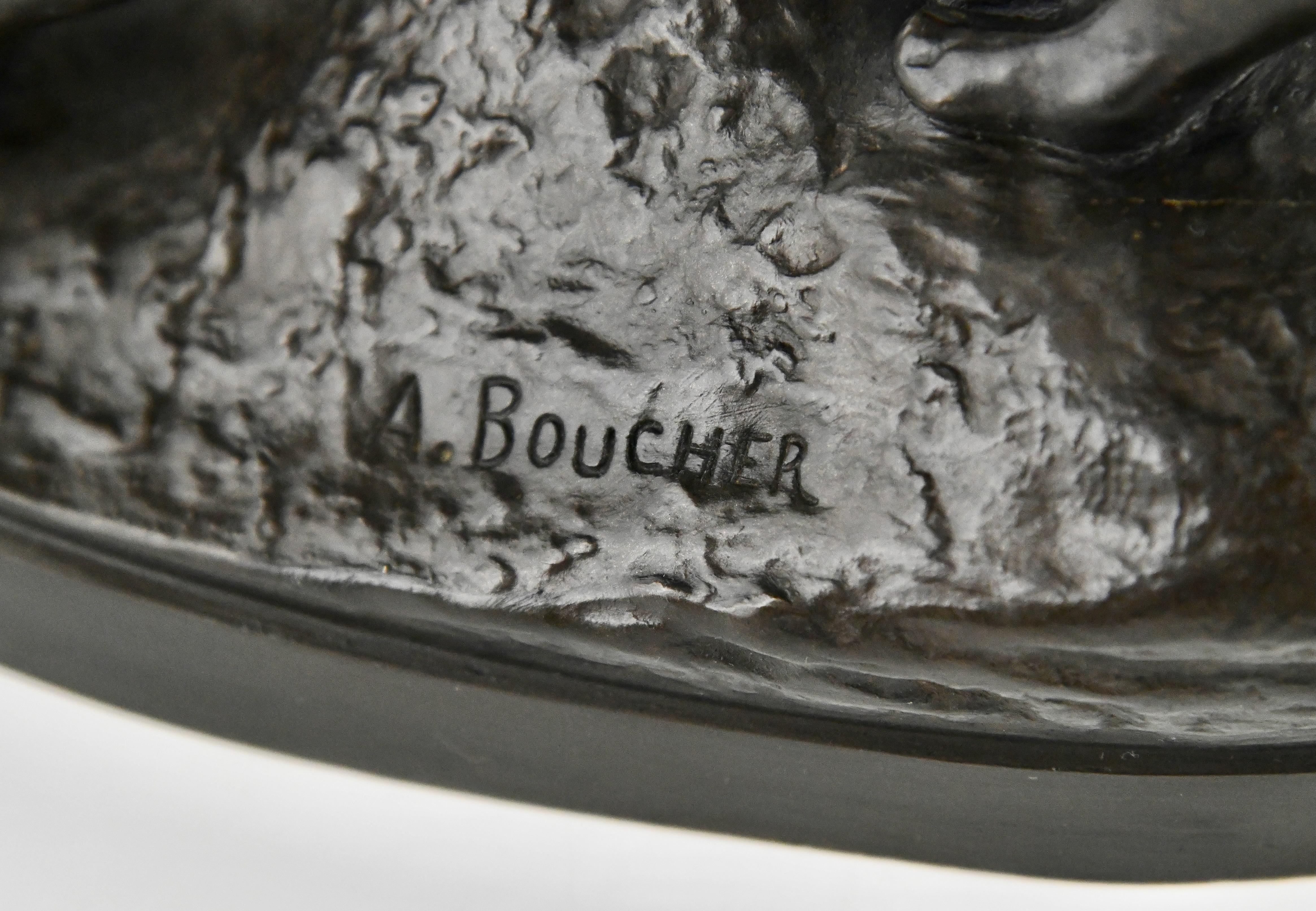 Scultura in bronzo Au But 3 nudi corridori di Alfred Boucher & Siot Foundry 1890. in vendita 2