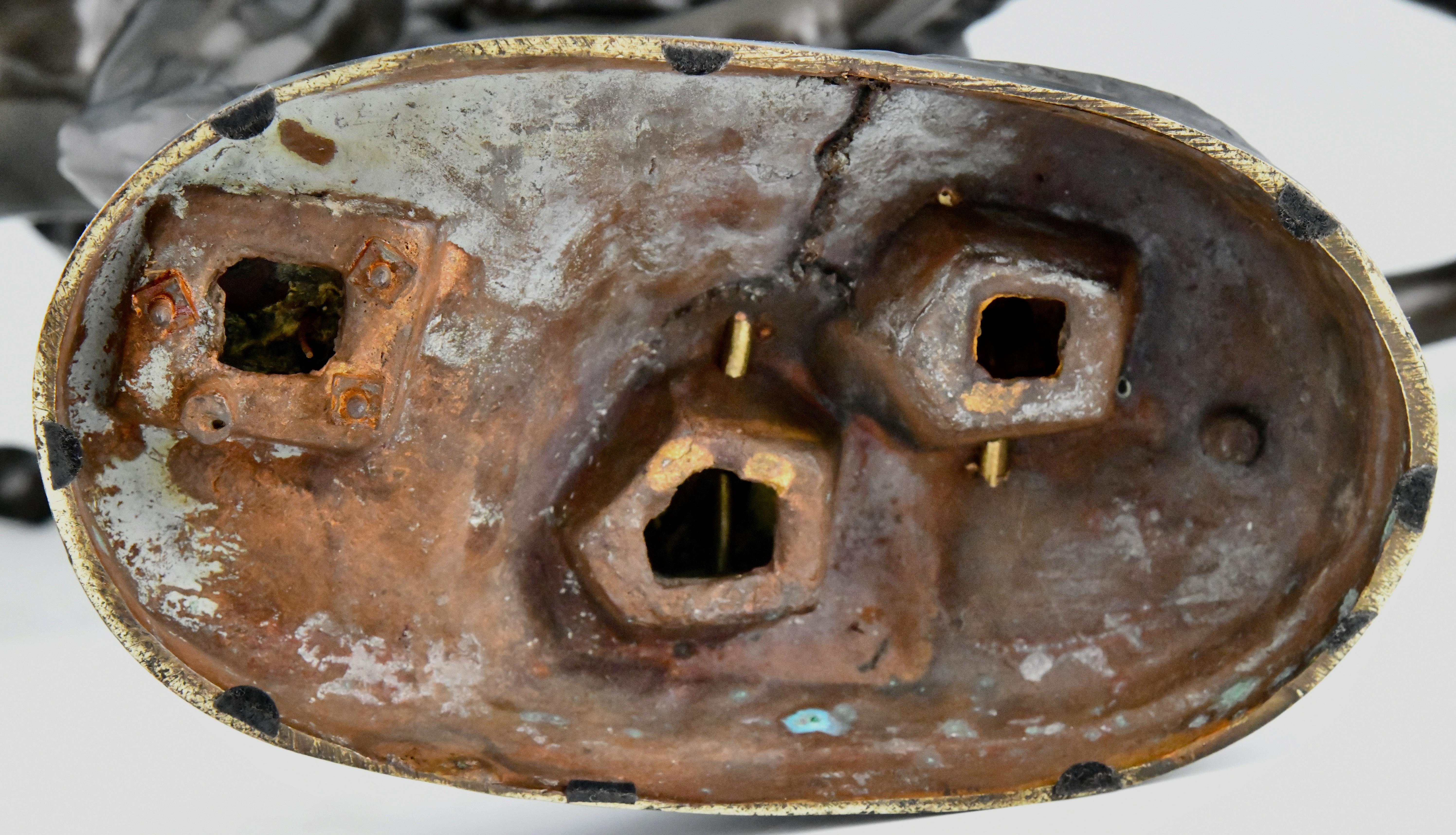 Scultura in bronzo Au But 3 nudi corridori di Alfred Boucher & Siot Foundry 1890. in vendita 4