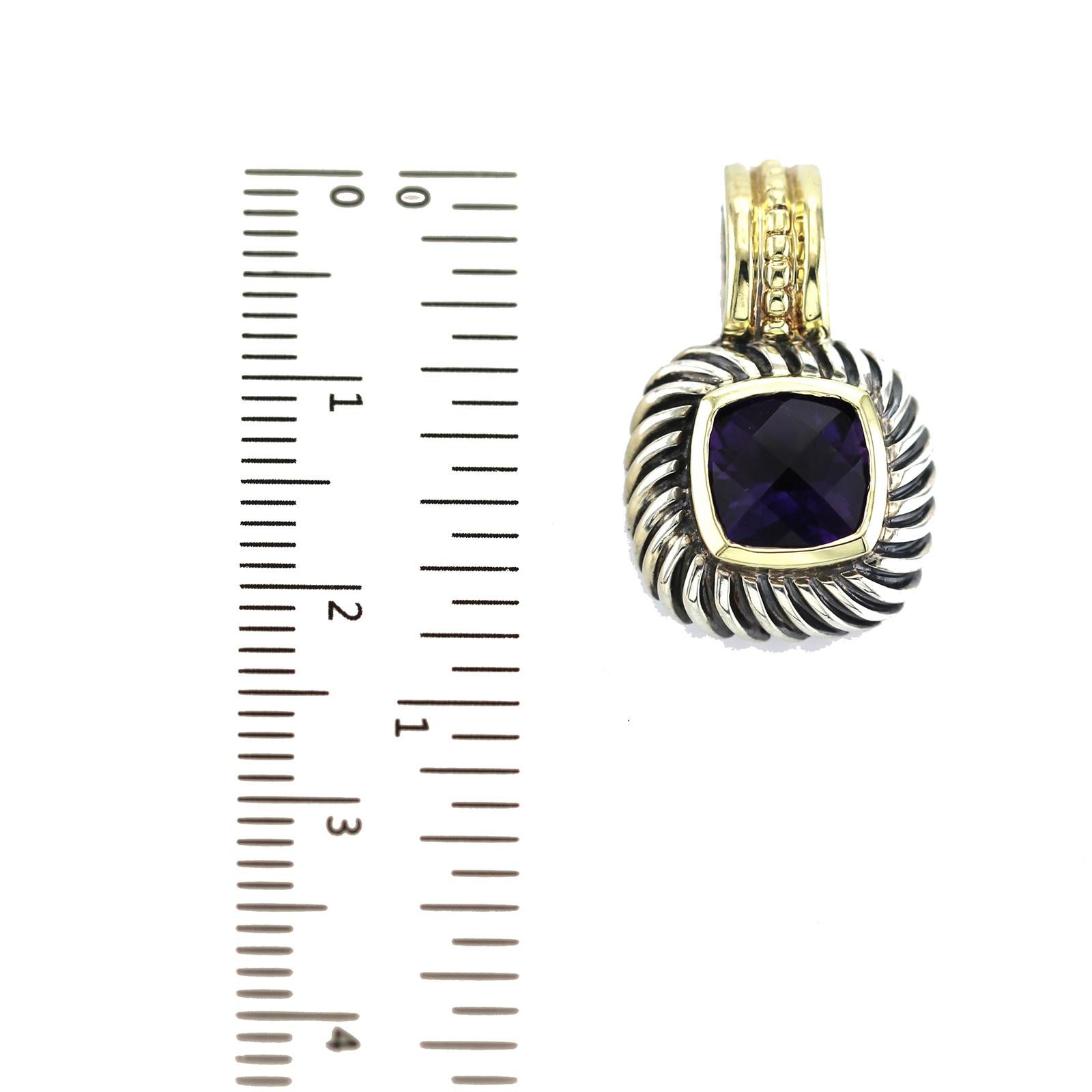A David Yurman Ciondolo in argento 925 e oro giallo 14 carati con ametista Albion in vendita 1