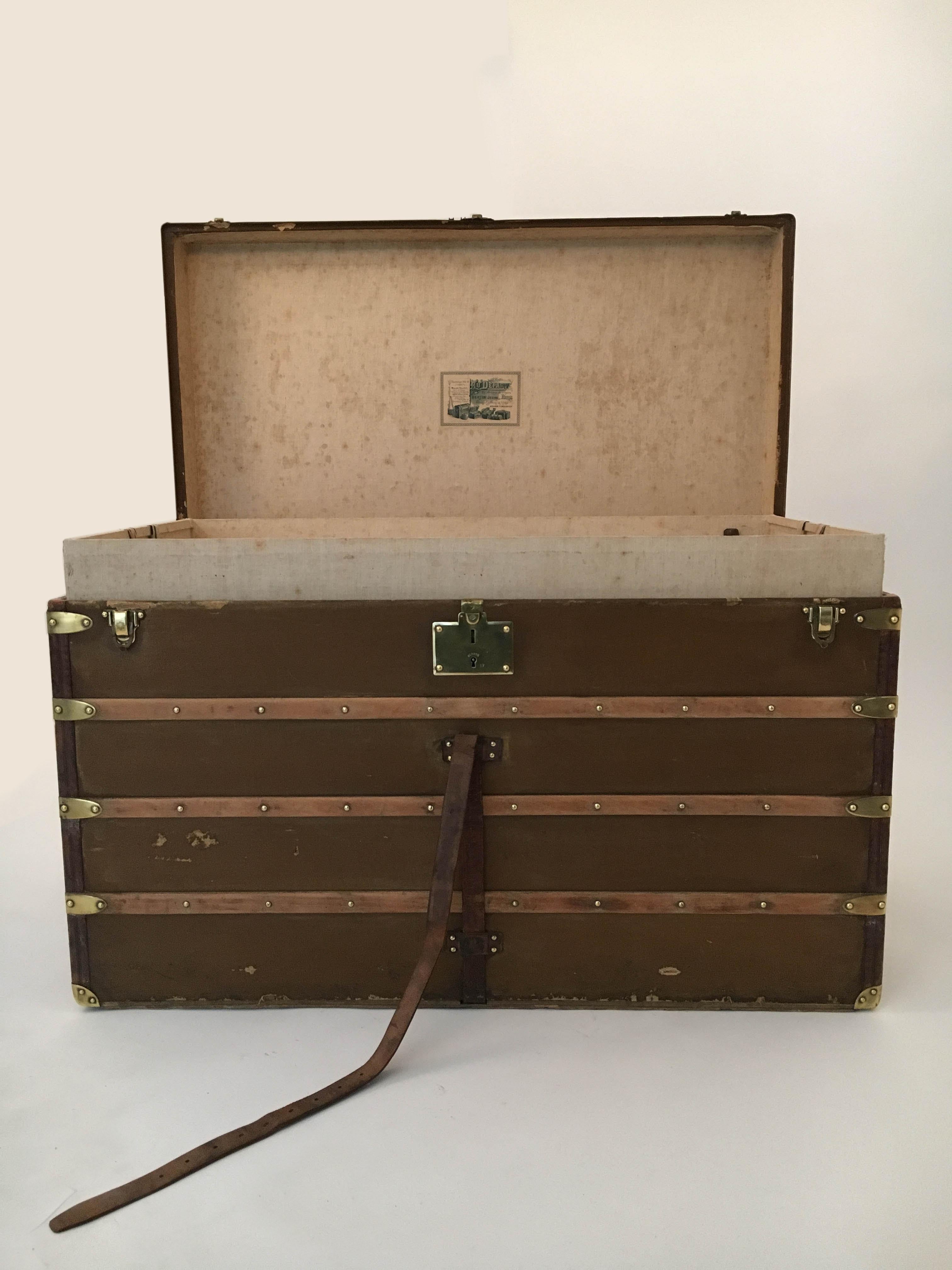 Au Départ Courier Trunk Early 20th Century, France, 1910s im Angebot 2