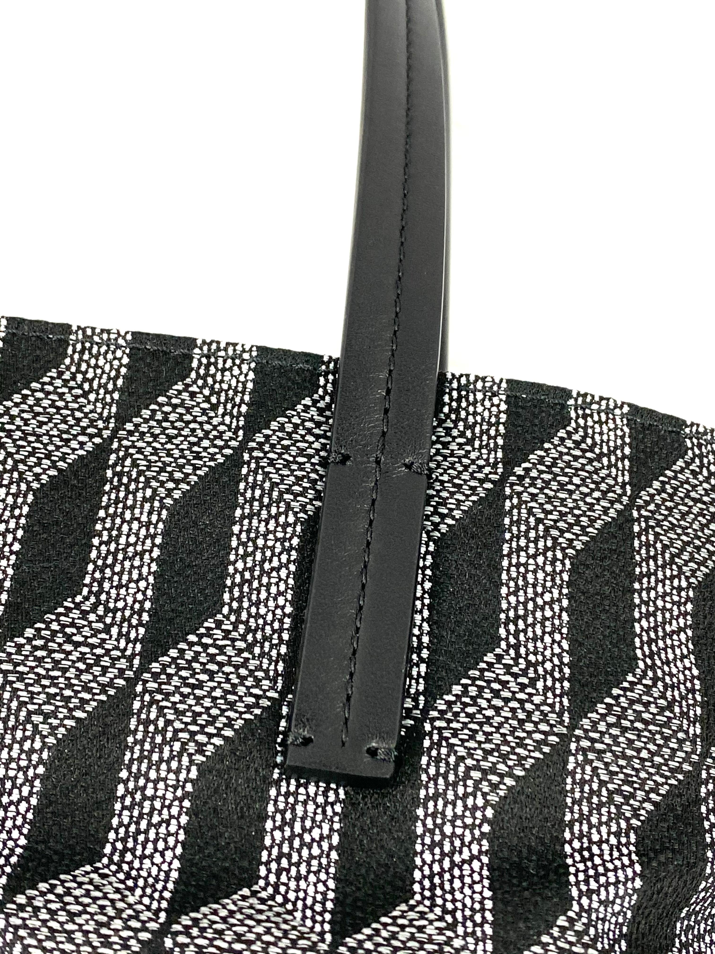 Au Depart  L'europe Black Monogram Reflective Tote Handbag For Sale 3