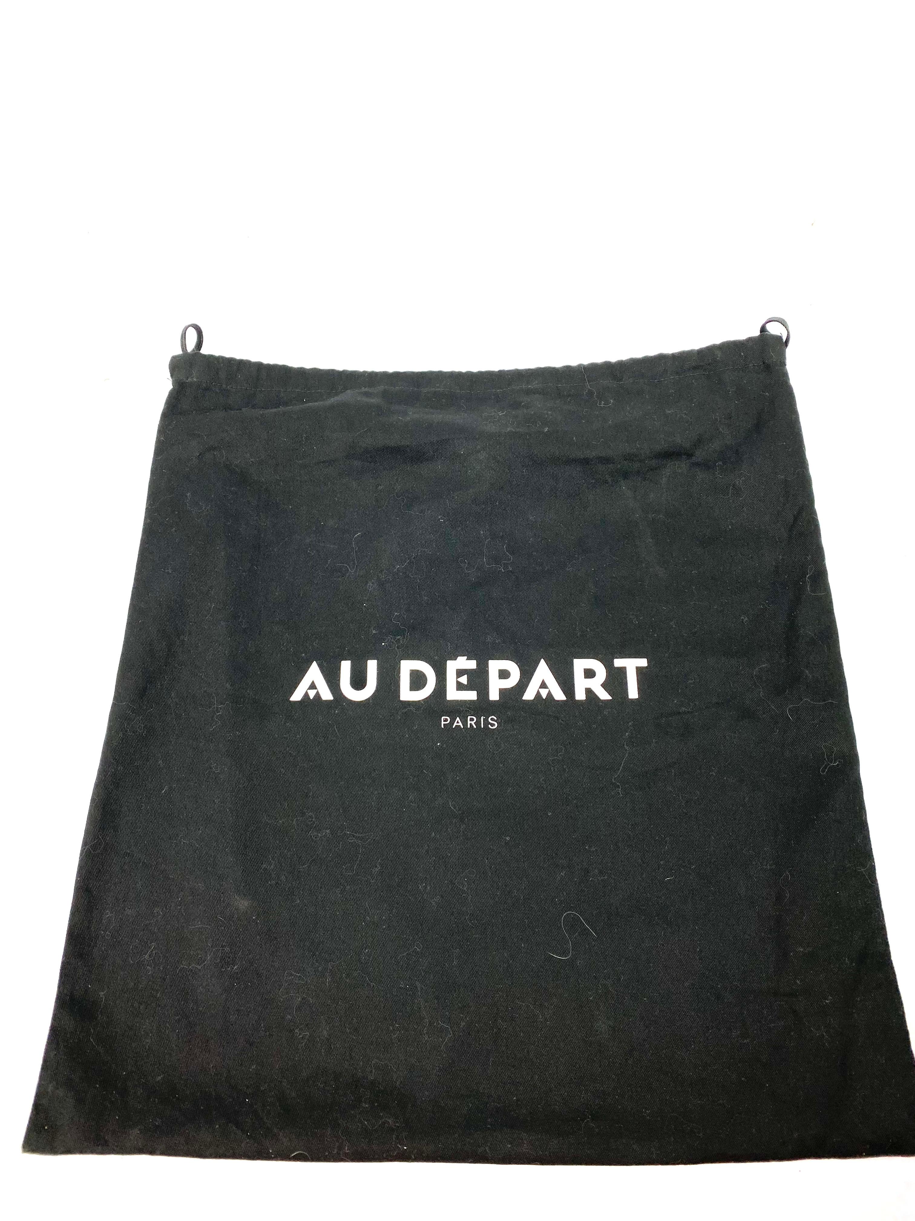Au Depart  L'europe Black Monogram Reflective Tote Handbag For Sale 5