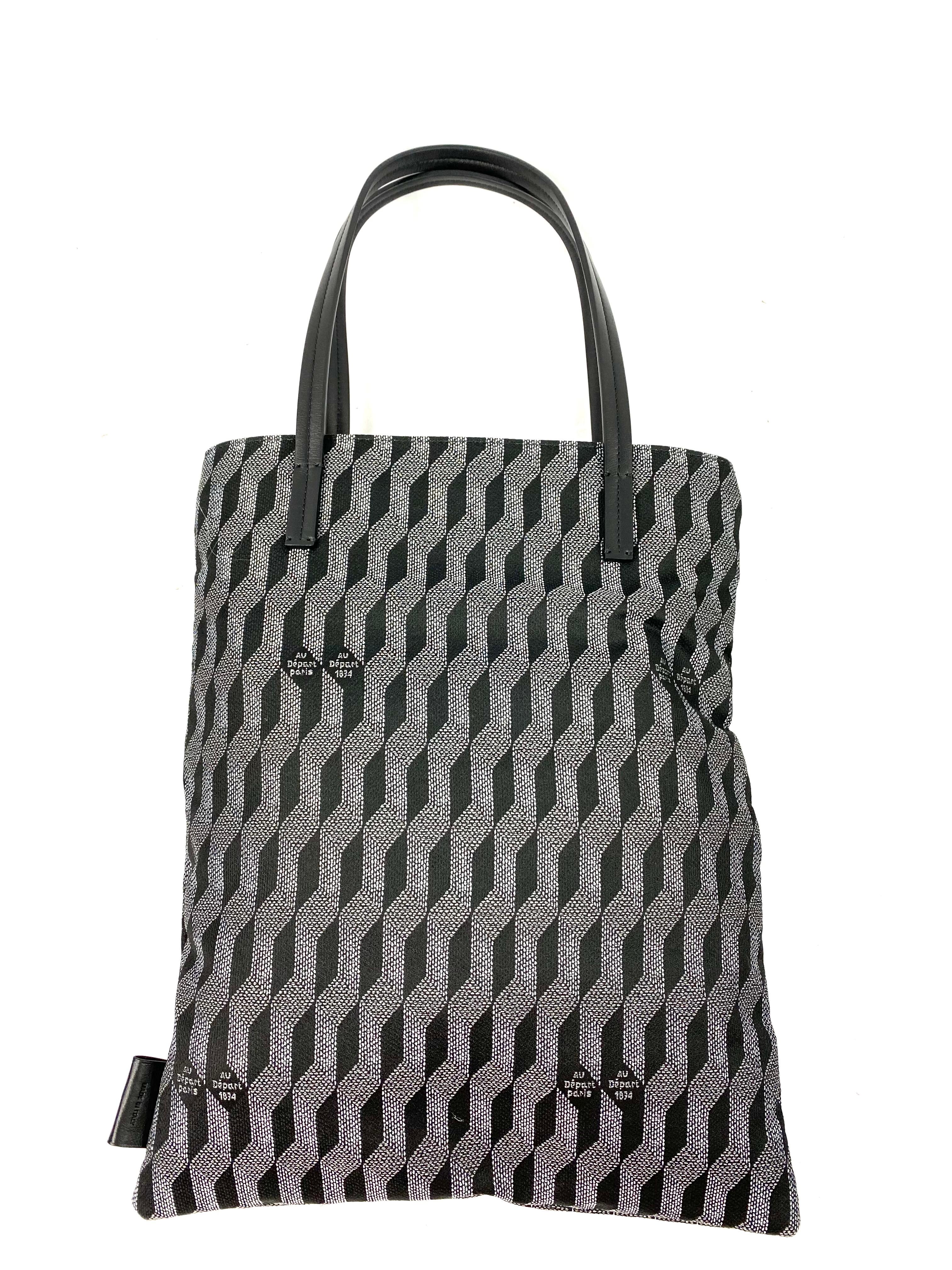 Women's or Men's Au Depart  L'europe Black Monogram Reflective Tote Handbag For Sale