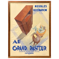 "Au Grand Pasteur" Art Deco Period Framed Poster