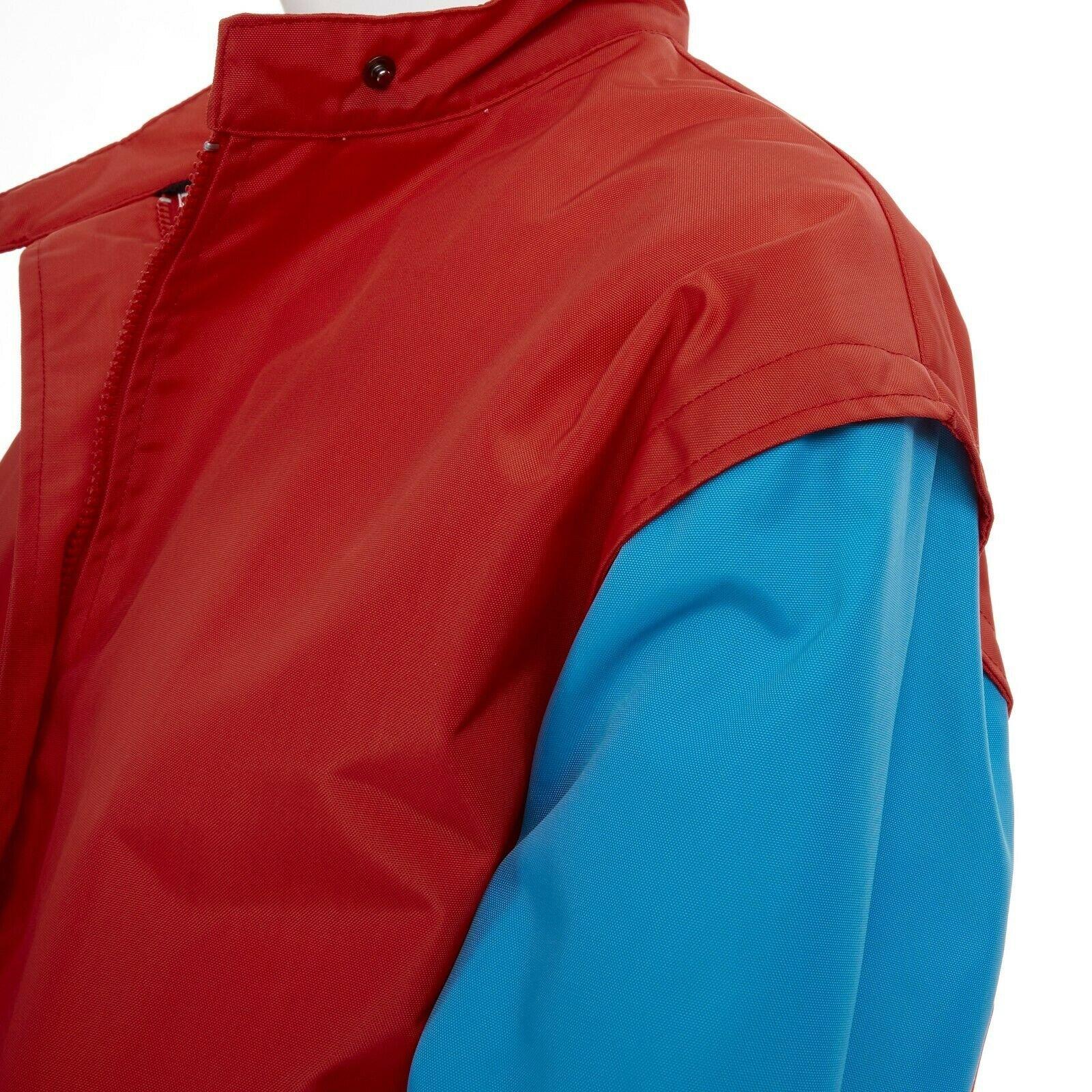 AU JOUR LE JOUR red blue sleeve skier lined water repellent shell jacket M 6