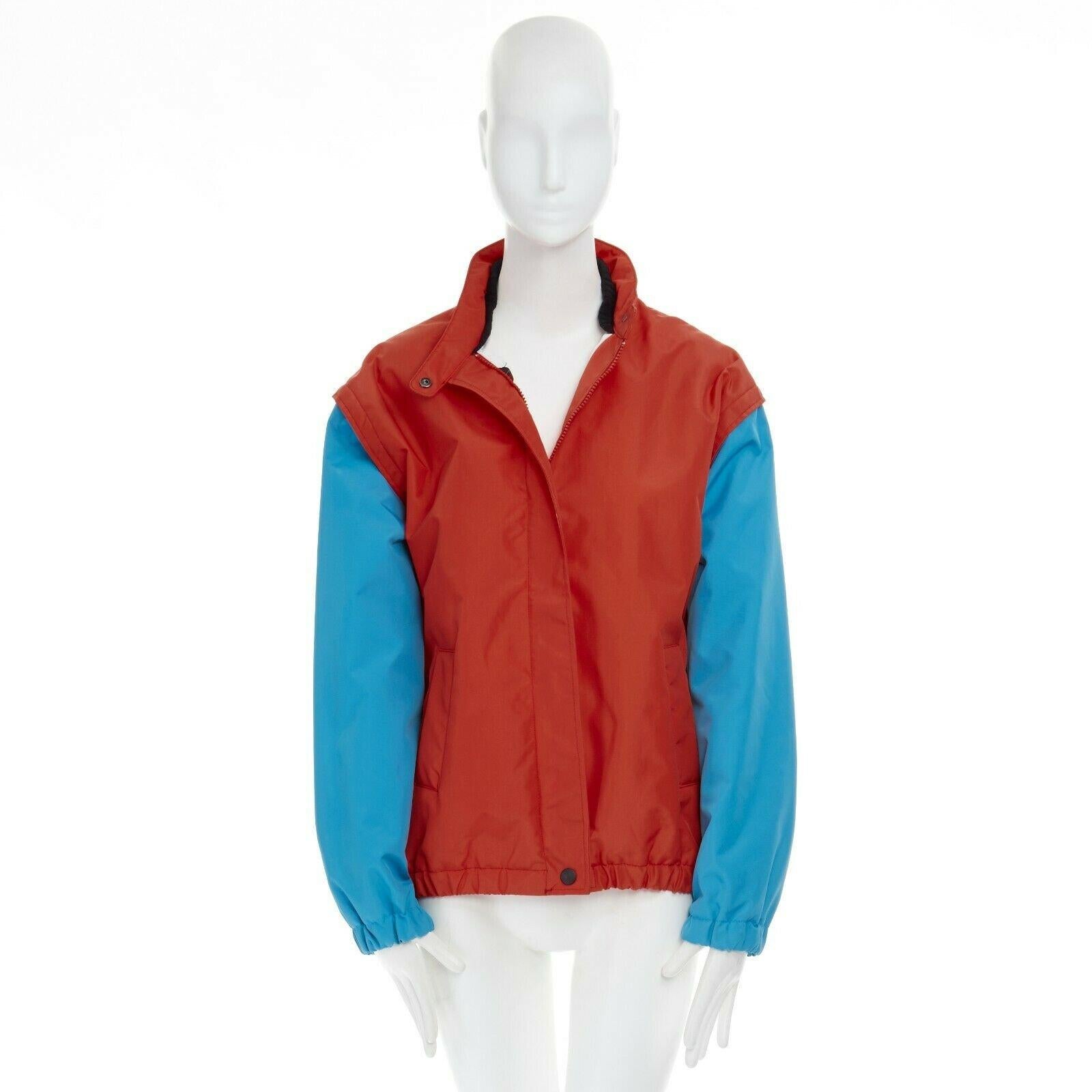 Red AU JOUR LE JOUR red blue sleeve skier lined water repellent shell jacket M