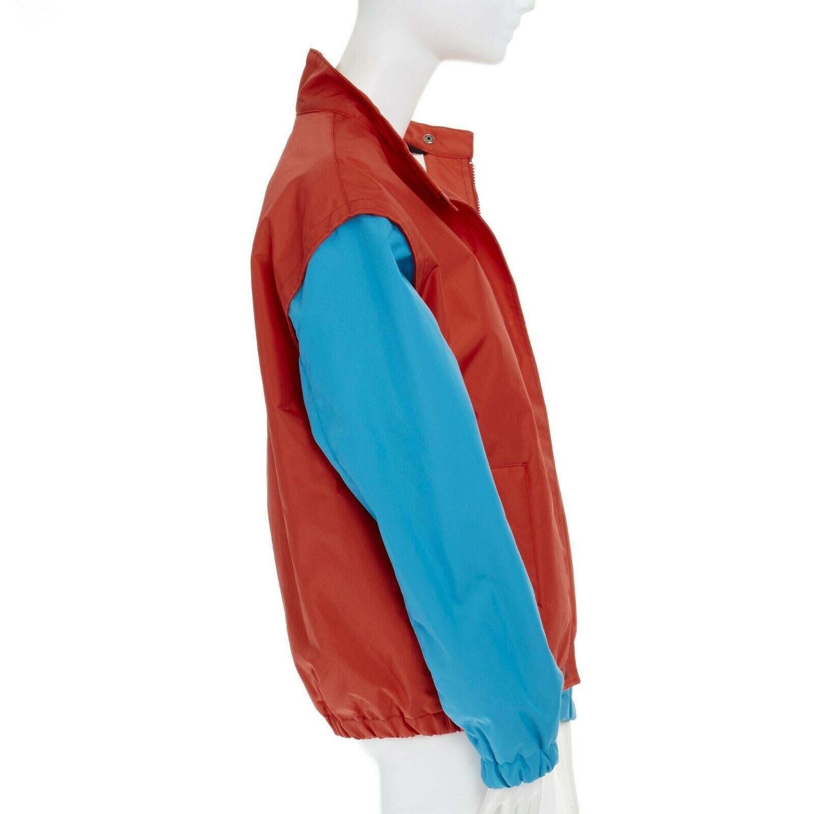 Women's AU JOUR LE JOUR red blue sleeve skier lined water repellent shell jacket M