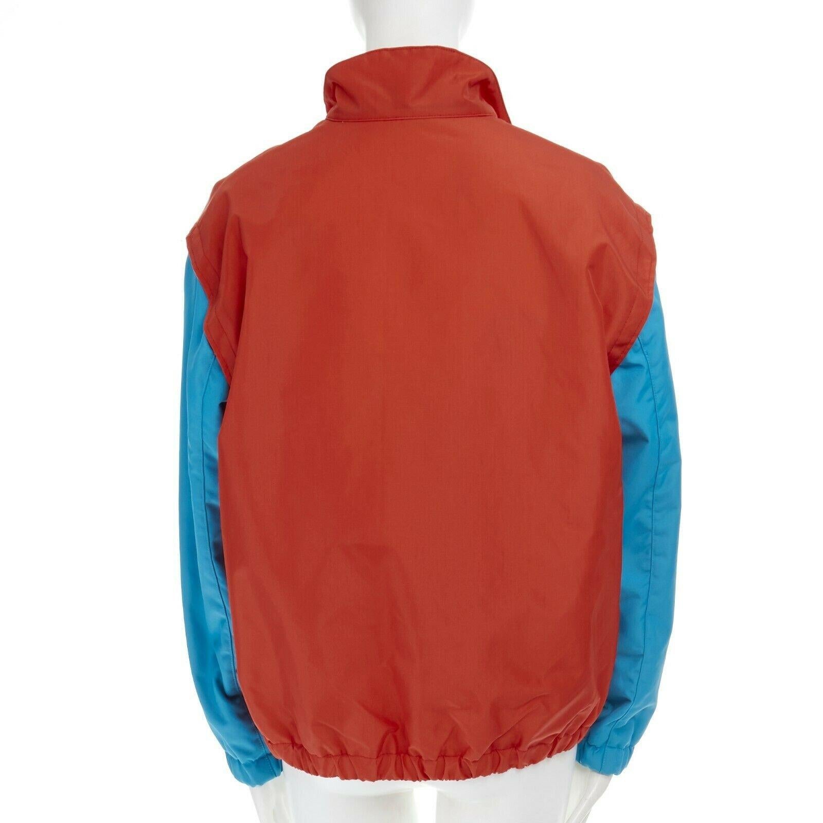 AU JOUR LE JOUR red blue sleeve skier lined water repellent shell jacket M 1