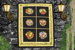Au Petit Point Carpet, Aubusson, a Window of Flowers, from the 19th Century