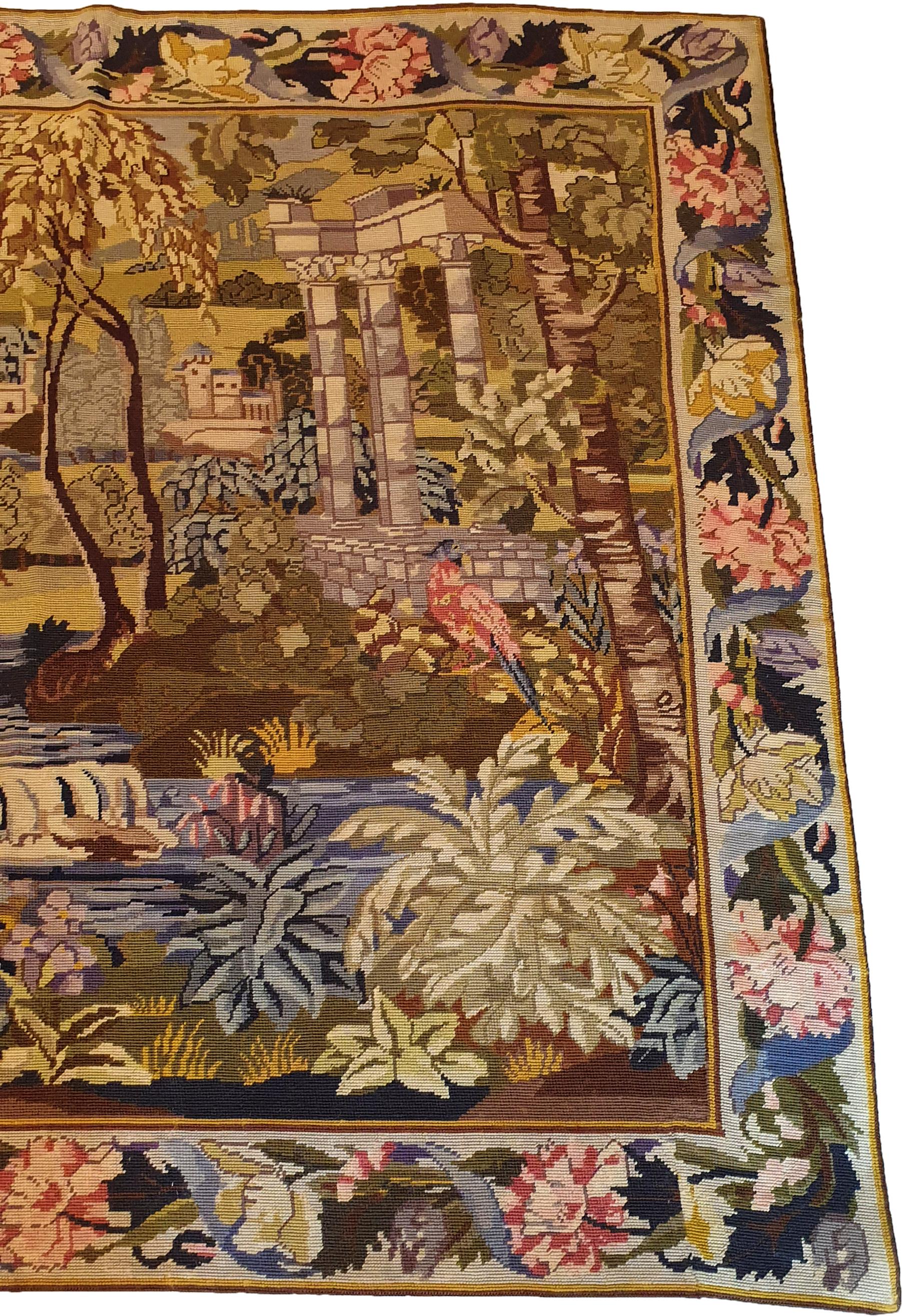 667 - „Au Petit Point“-Textil, Aubusson, 19. Jahrhundert (Französisch) im Angebot