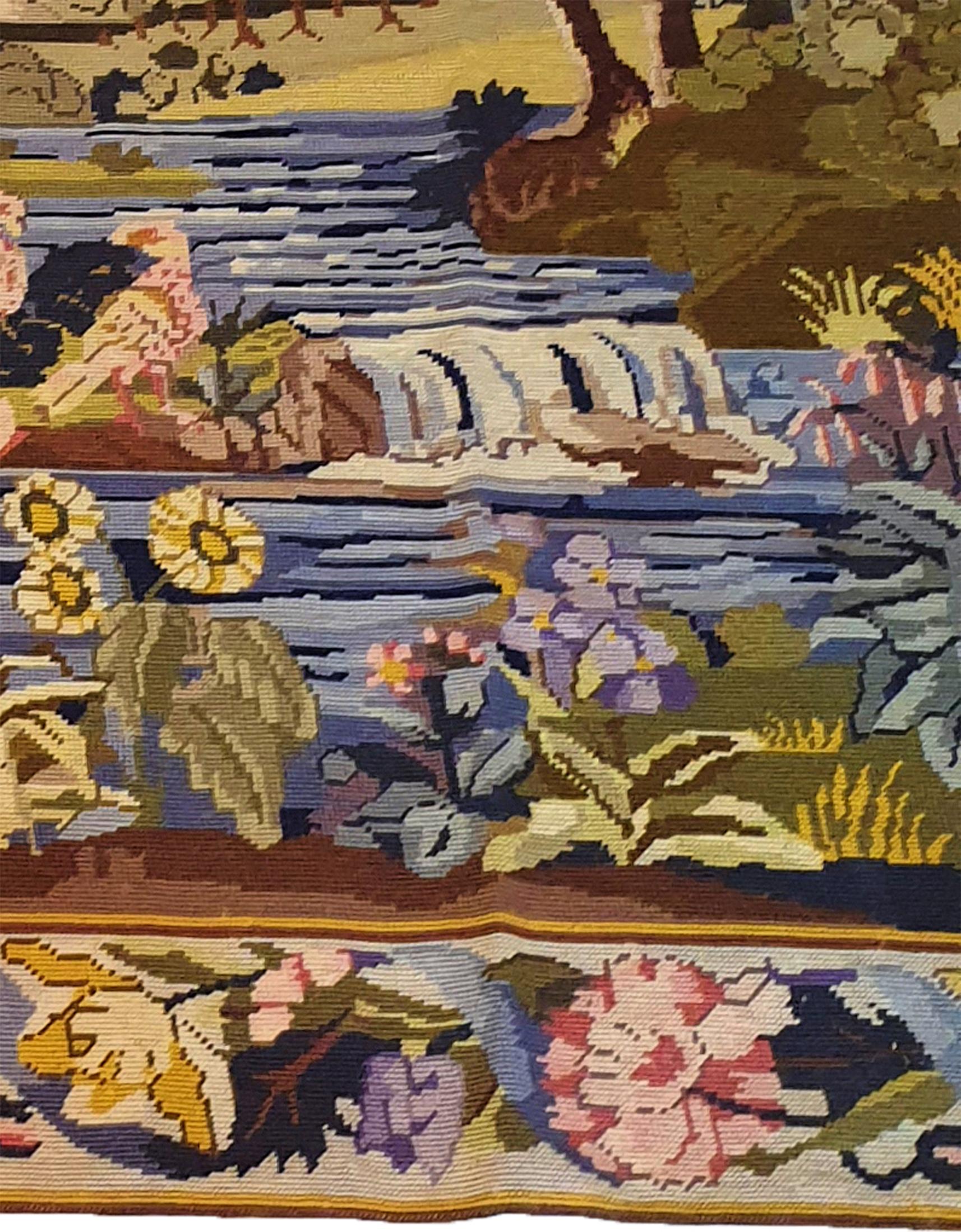 667 - „Au Petit Point“-Textil, Aubusson, 19. Jahrhundert im Angebot 2