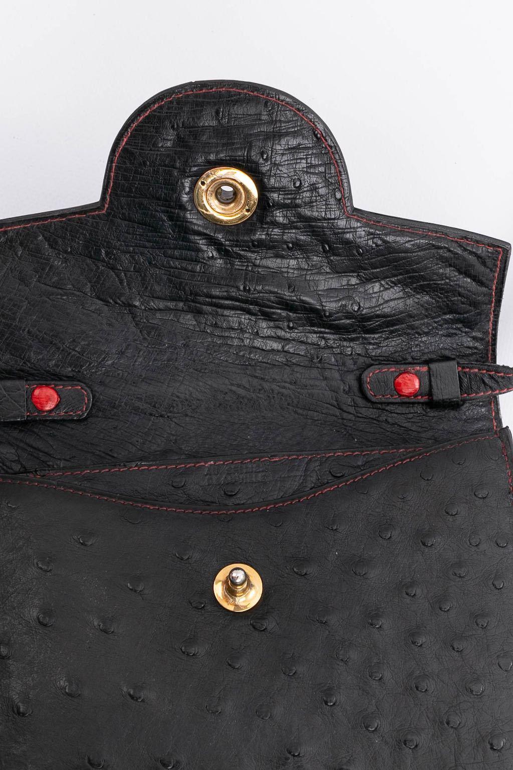 Borsa in struzzo Au Sellier Deauville in vendita 2