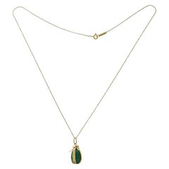 Au Tiffany & Co. Colliers d'oeufs en or jaune 18 carats et malachite verte Schlumberger