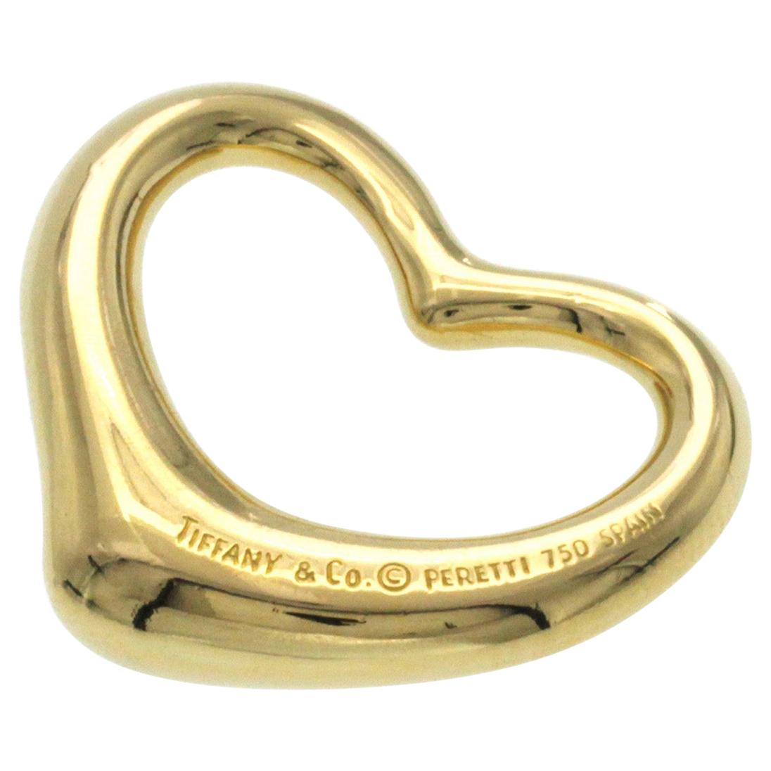 Au Tiffany & Co. 18k Yellow Gold Elsa Peretti Open Heart Pendant