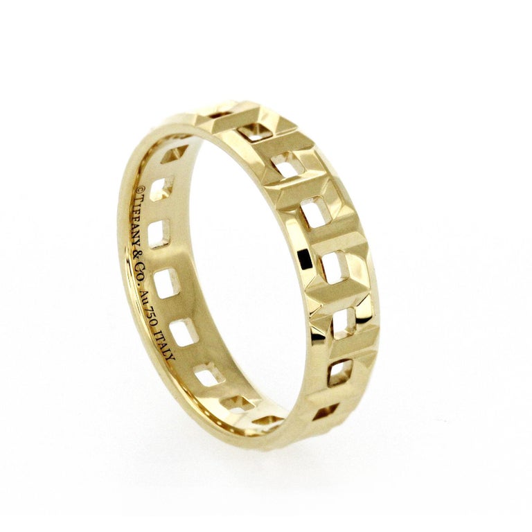 Authentic Tiffany and Co., 18 Karat Yellow Gold T True Band Ring For ...