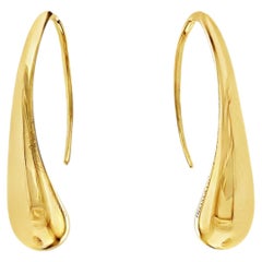 Au Tiffany & Co 18K Yellow Gold Tear Drop Elsa Peretti Earrings