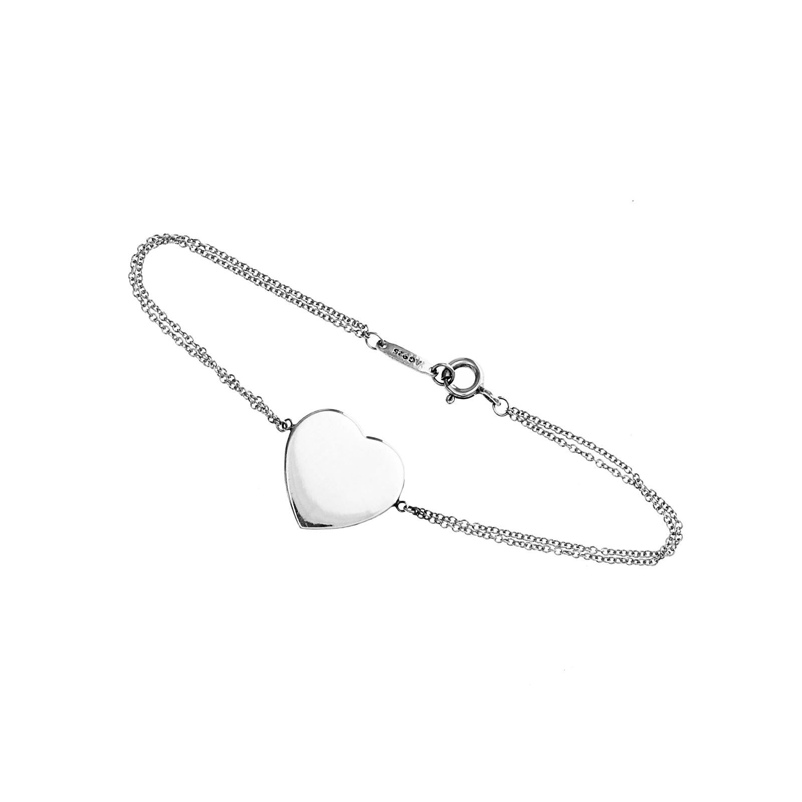 Au Tiffany & Co. 925 Silber Rückkehr zu Tiffany Doppelkette Armband Größe 6,5