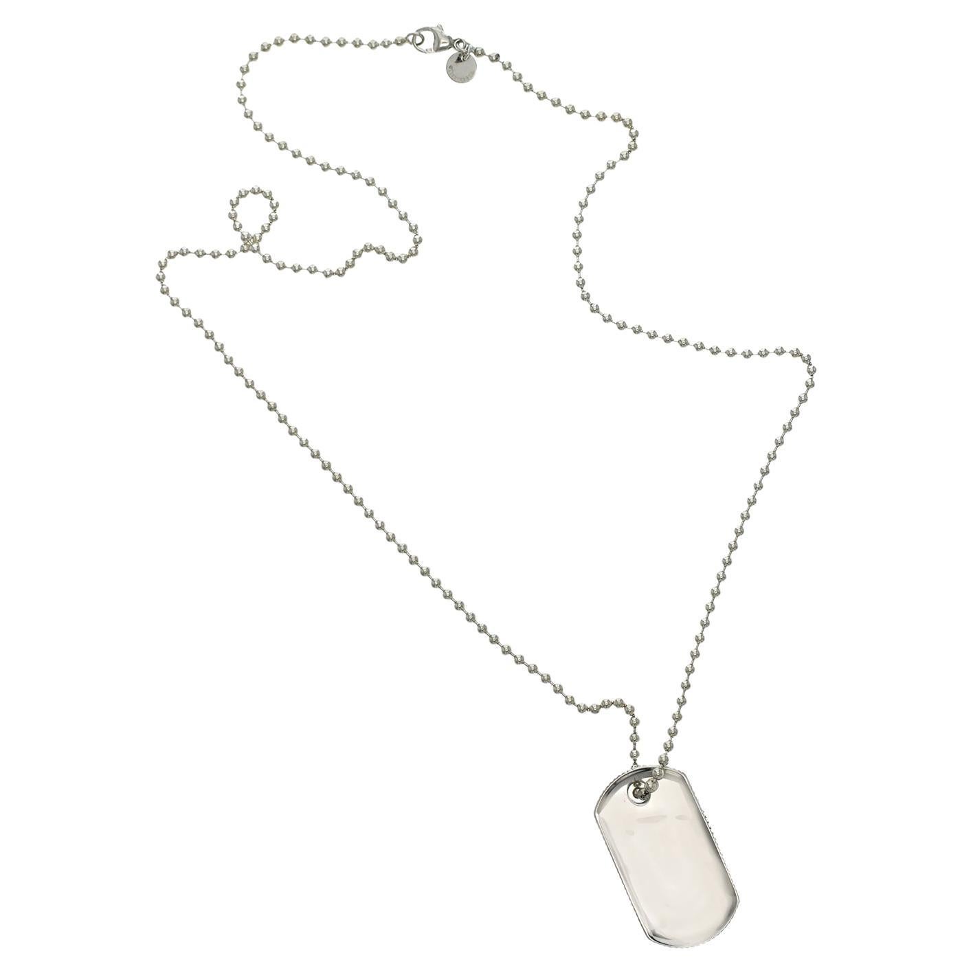 Au TIFFANY & CO Étiquette Tog en argent sterling 925  Collier à pendentif Taille 24 en vente