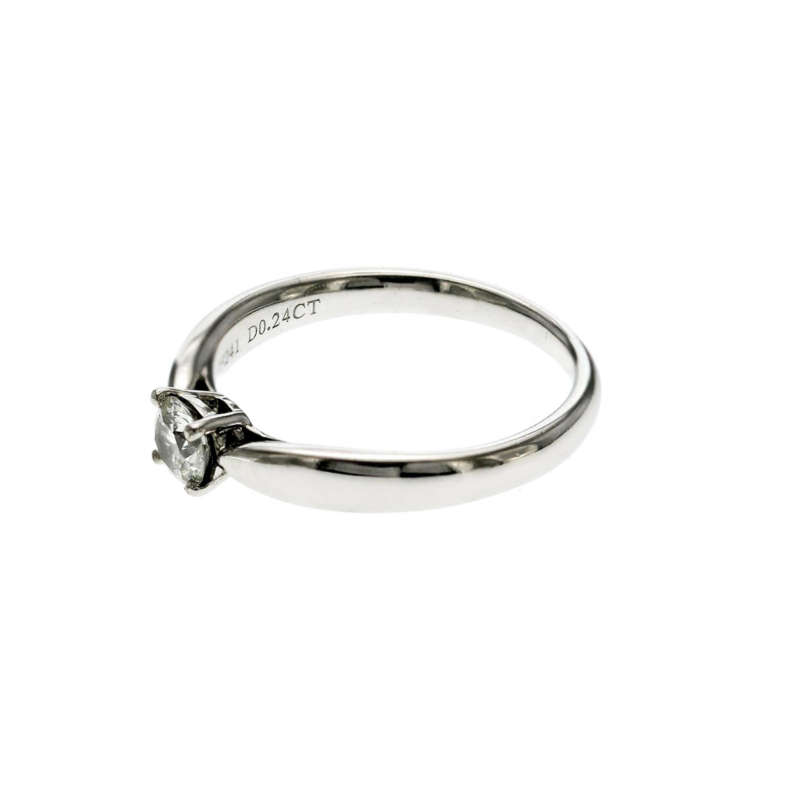 Au Tiffany & Co. 959 Platinum 0.24 CT Diamond Engagement Ring Size 4.5 In Excellent Condition For Sale In Los Angeles, CA