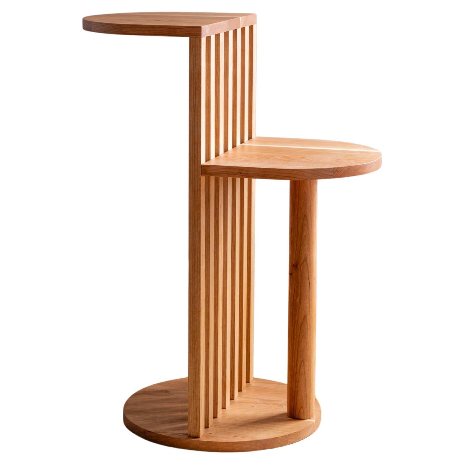Aube Side Table in Cherry Wood - Handcrafted in Canada - Le Tenon & la Mortaise