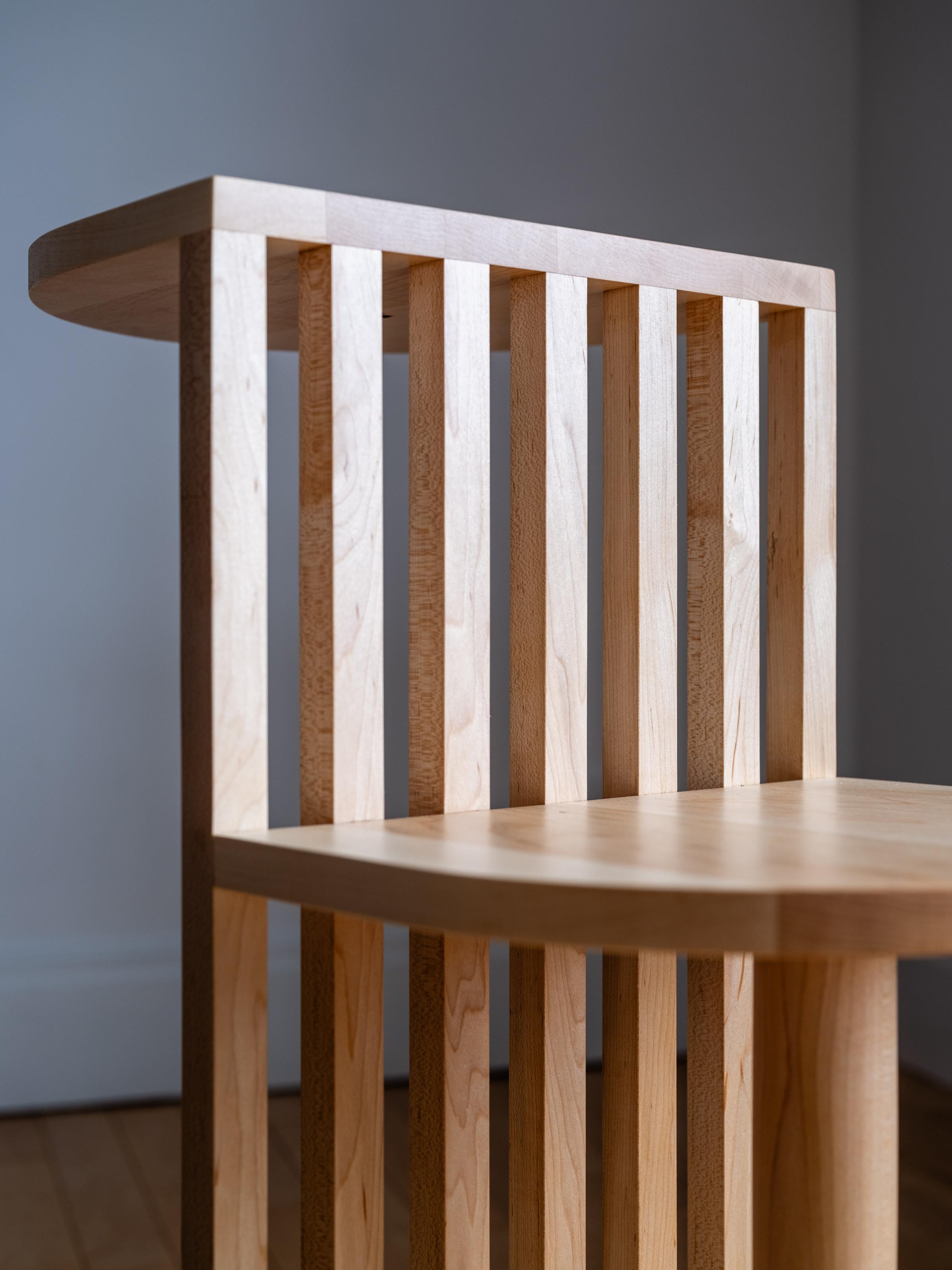 Arts and Crafts Aube Side Table in Sugar maple - Handcrafted in Canada - Le Tenon & la Mortaise For Sale