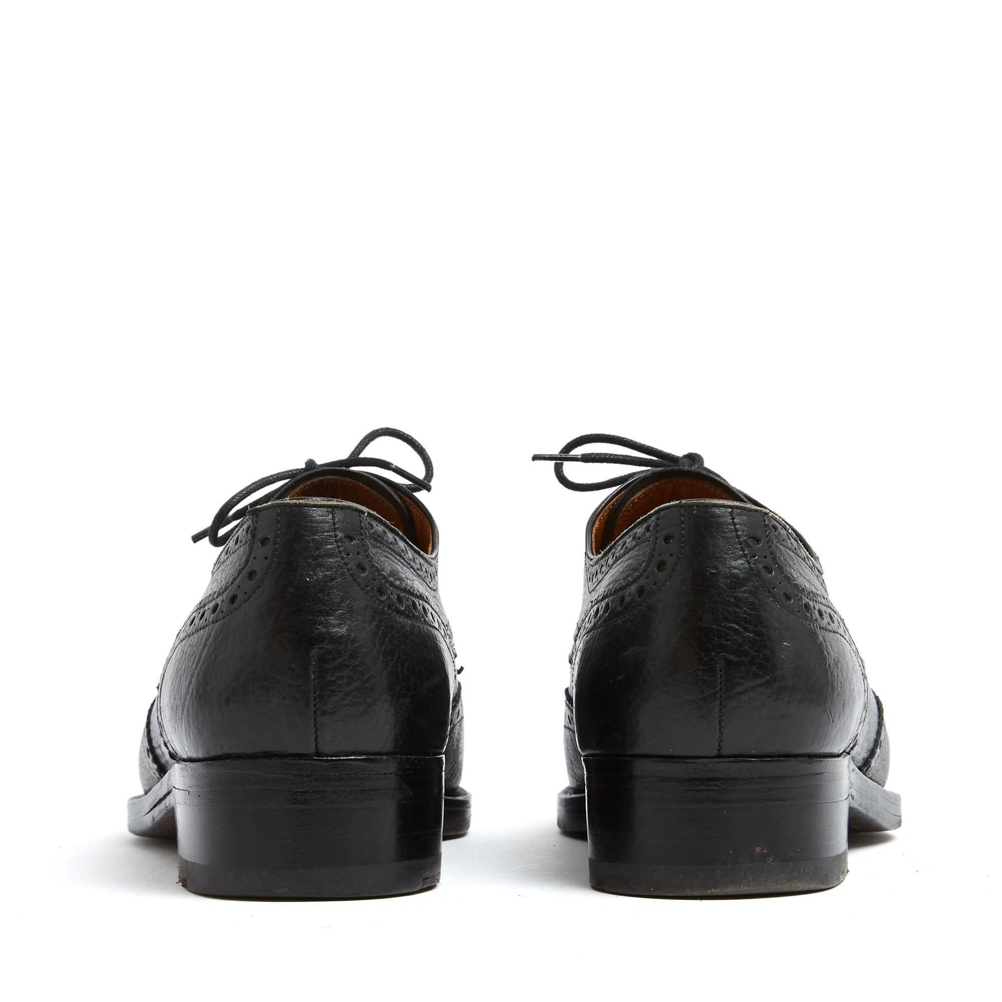 Aubercy Derby Sur Mesure EU38.5 Black Leather Bespoke Shoes Derbies UK5.5 US8 Excellent état - En vente à PARIS, FR