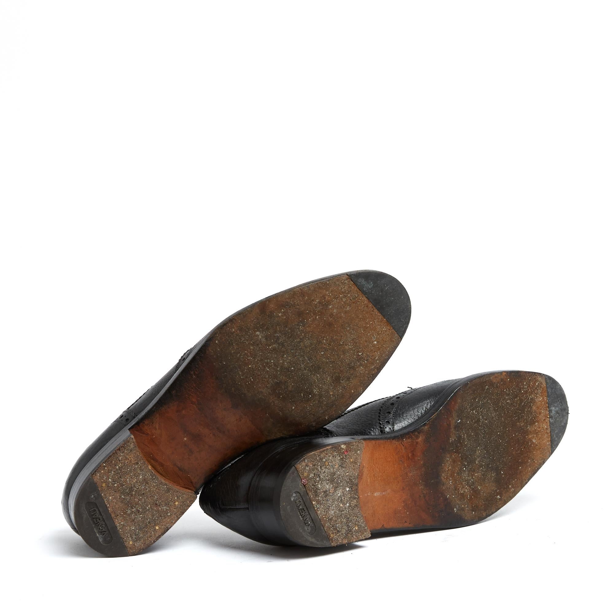 Aubercy Derby Sur Mesure EU38.5 Black Leather Bespoke Shoes Derbies UK5.5 US8 en vente 1