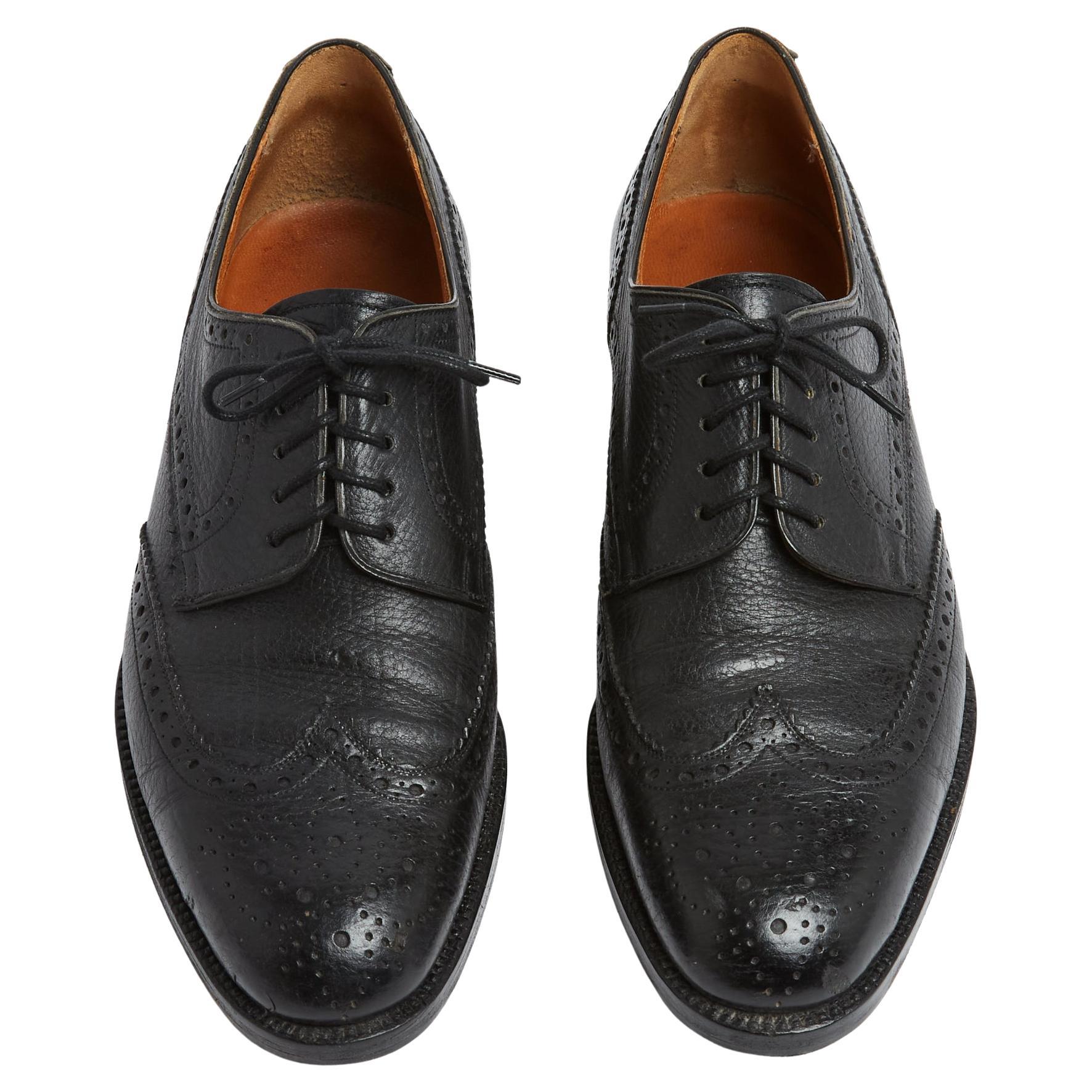 Aubercy Derby Sur Mesure EU38.5 Black Leather Bespoke Shoes Derbies UK5.5 US8