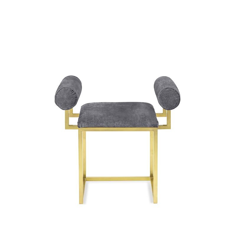 Brass Aubergine Awaiting H Stool by Secondome Edizioni For Sale