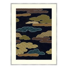 Aubergine Clouds Japanischer Textildruck von CuratedKravet