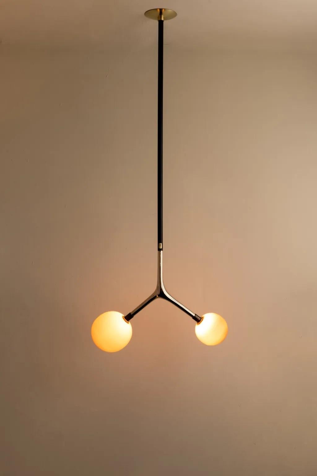 Post-Modern Aubergine Dupla Pendant Lamp by Isabel Moncada For Sale