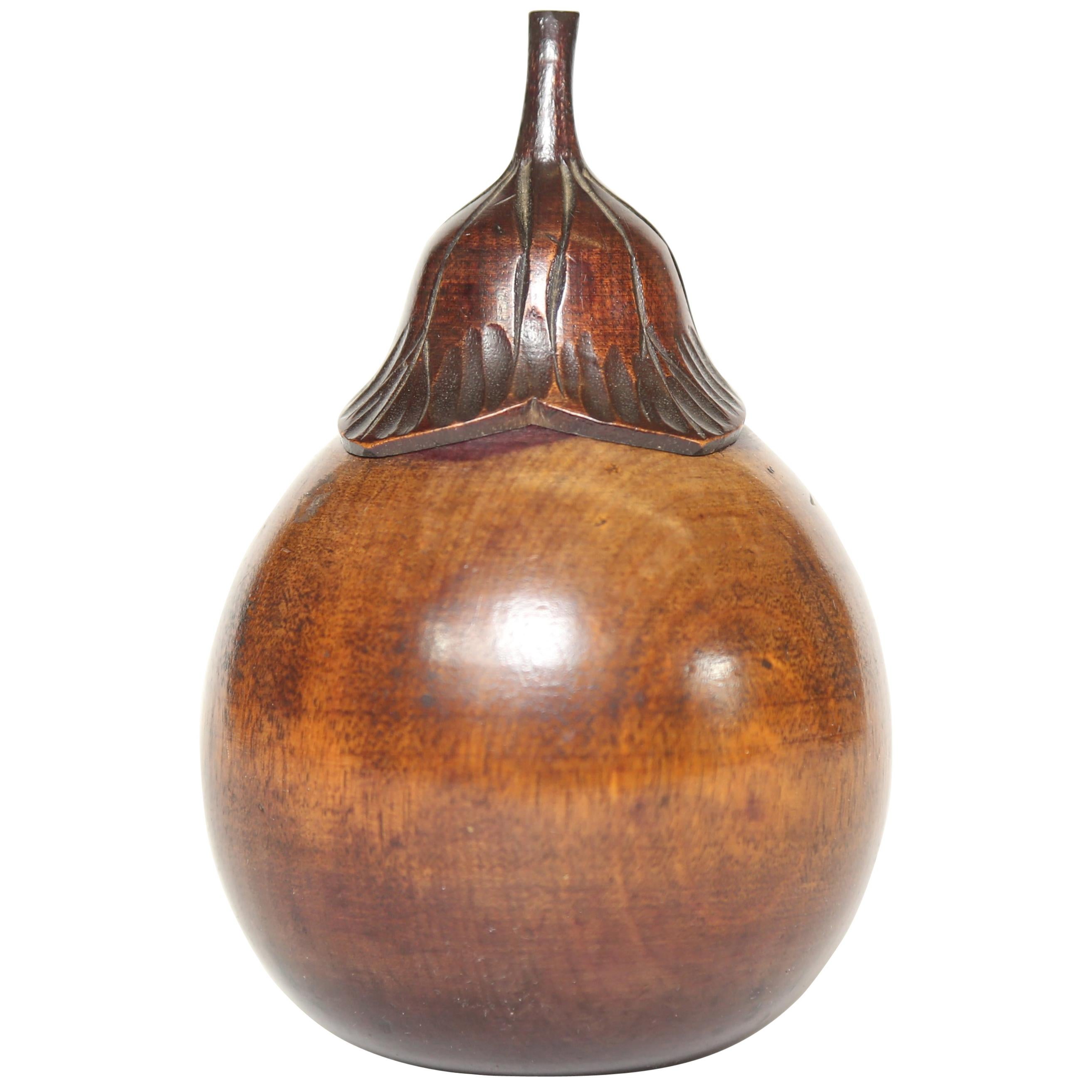 Aubergine Form Wooden Tea Caddy