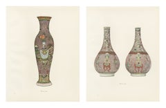 Aubergine Ground Vases and Bottles, Two Kang-he Color Plates, 1911