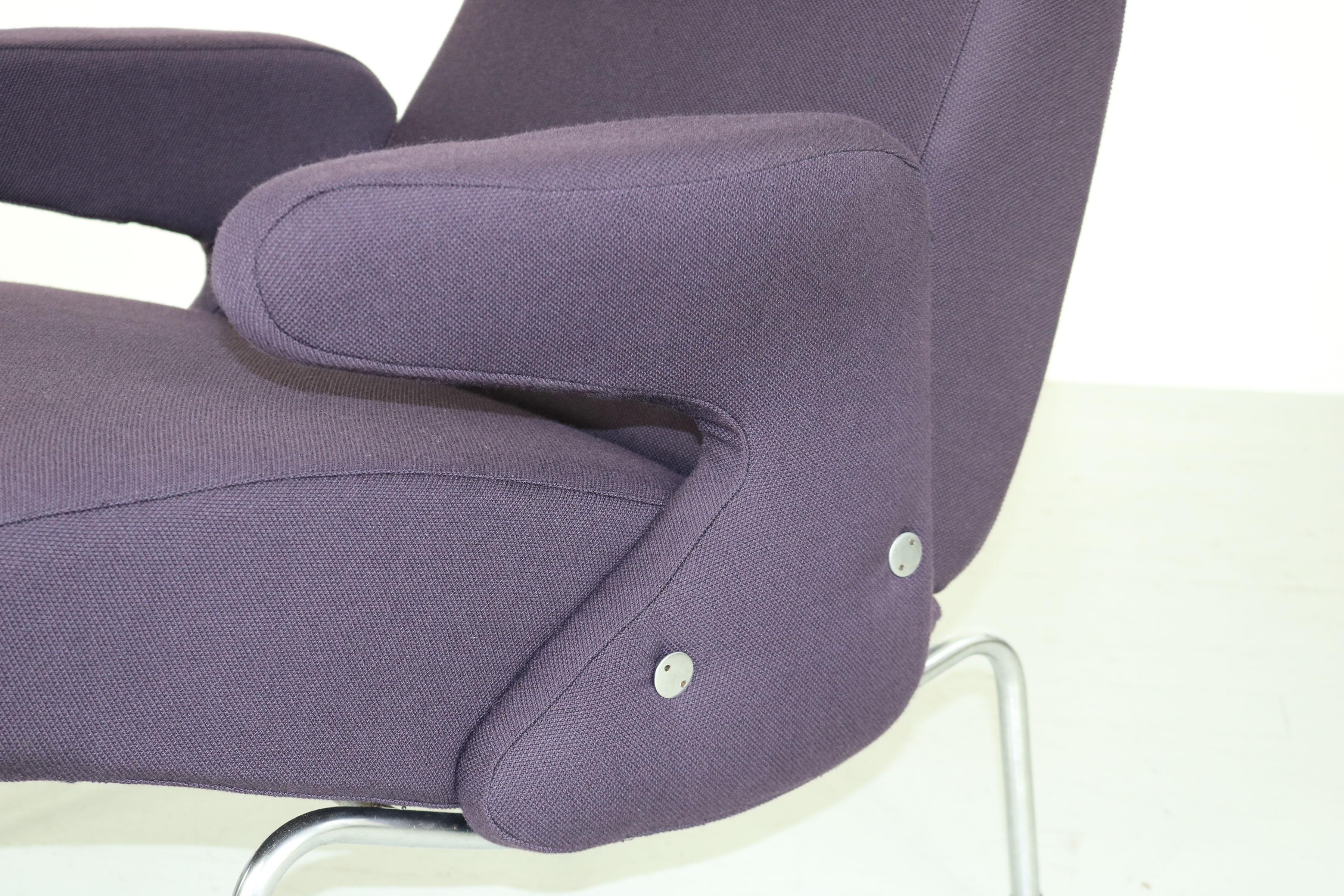 Aubergine Lounge Chair by Erberto Carboni Manufactured by Arflex in 1950, Italy In Good Condition For Sale In Wolfurt, AT